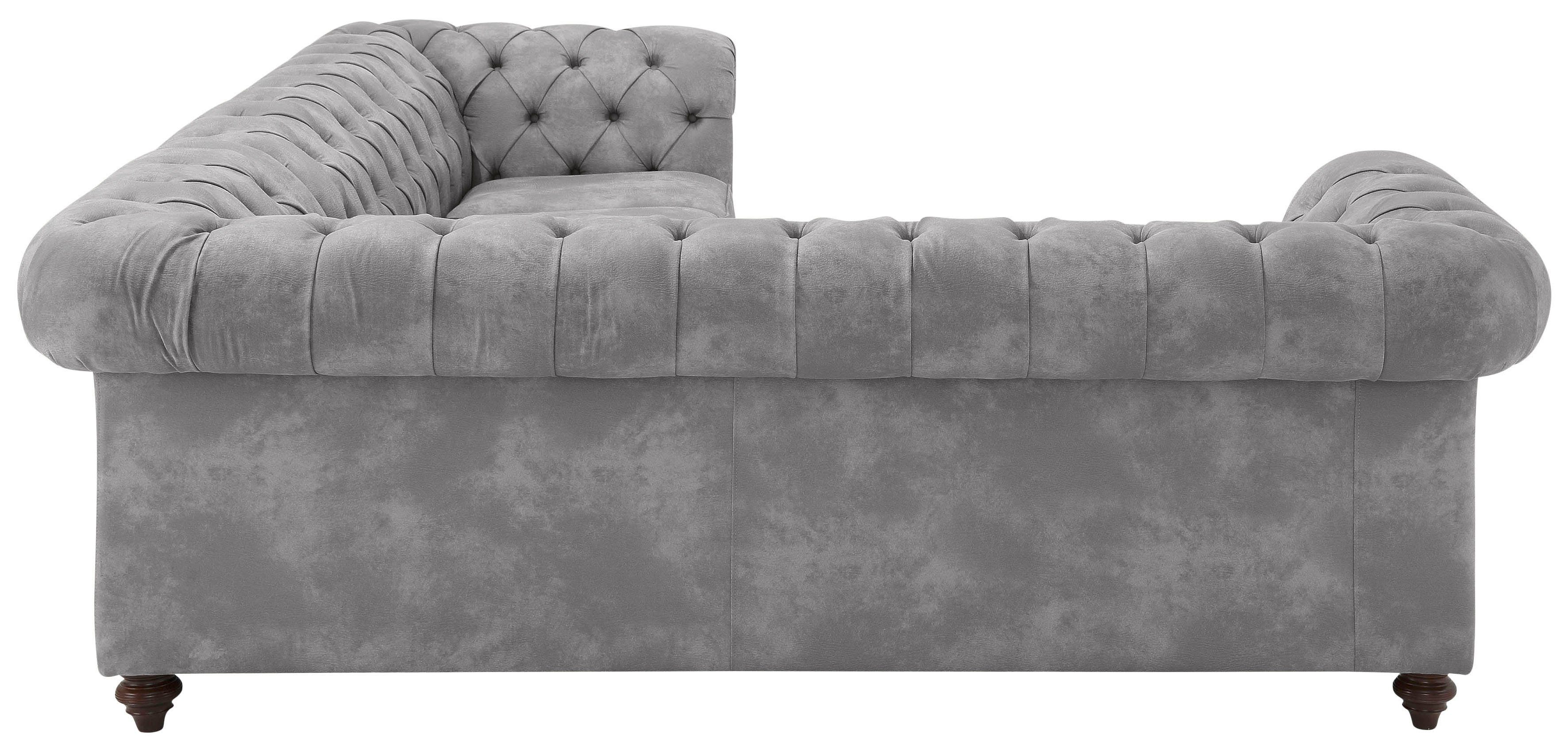 Home affaire Chesterfield-bank Chesterfield hoekbank, ook in leer L-vorm hoogwaardige knoopdetails, langer gedeelte links of rechts naar keuze