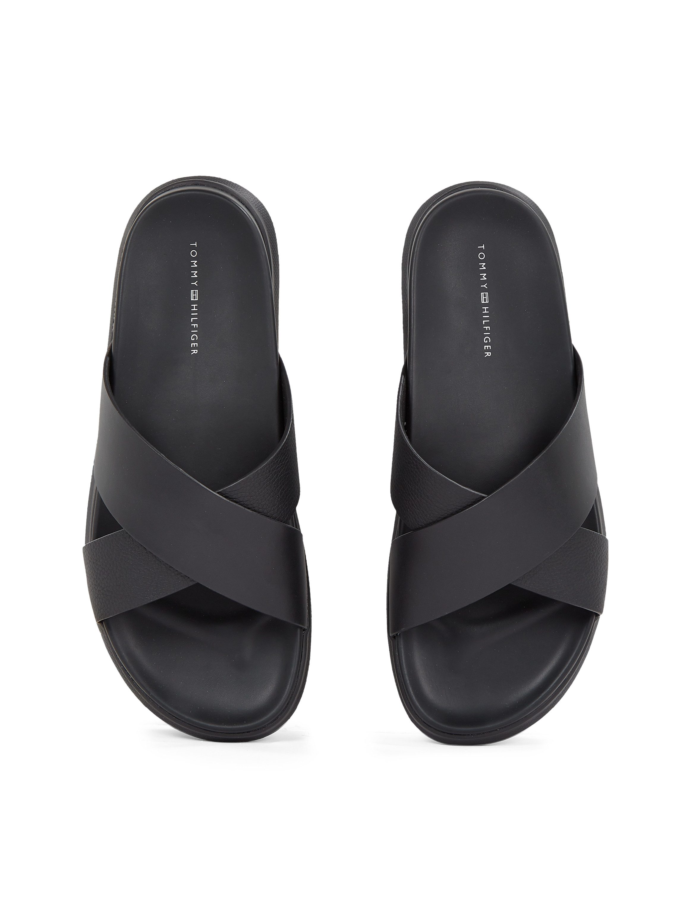 Tommy Hilfiger Slippers D DENSITY HILFIGER LTH CC SAND , zomerschoen, instapschoen, flats in smalle vorm