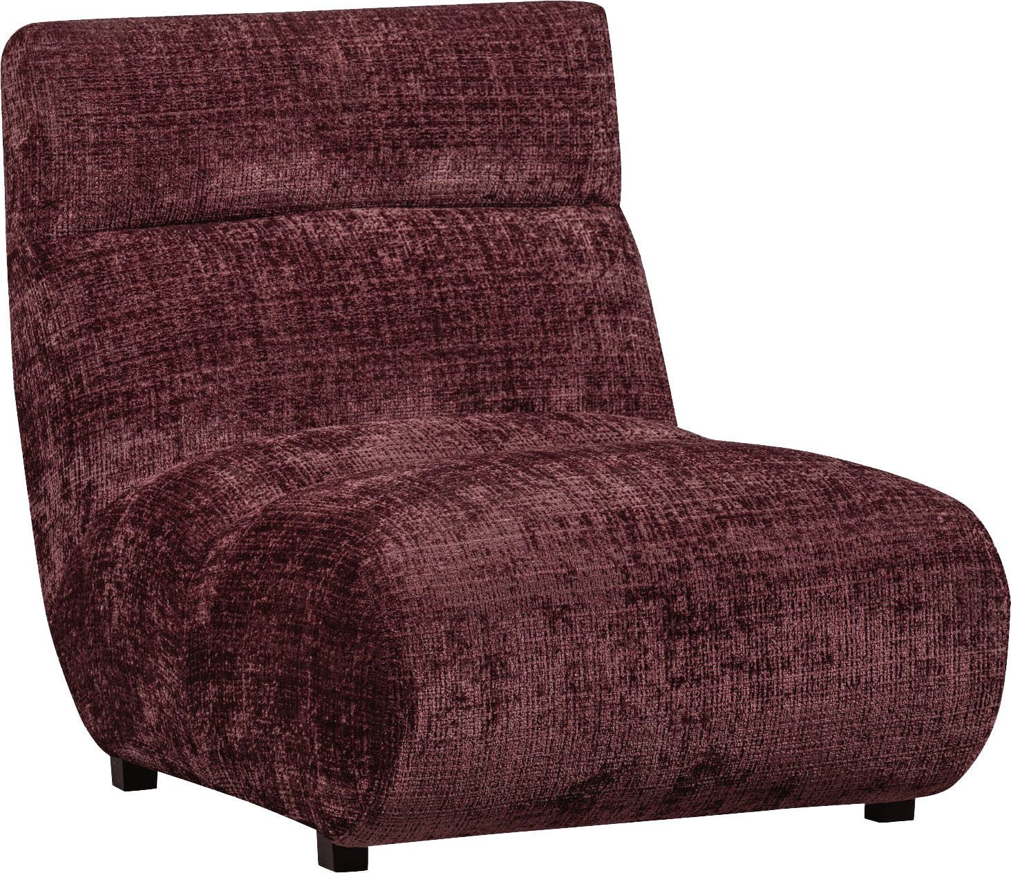 WOOOD Fauteuil Observe vrijstaand, grof geweven chenille-stof, h 82 cm x b 75 cm fauteuils paars
