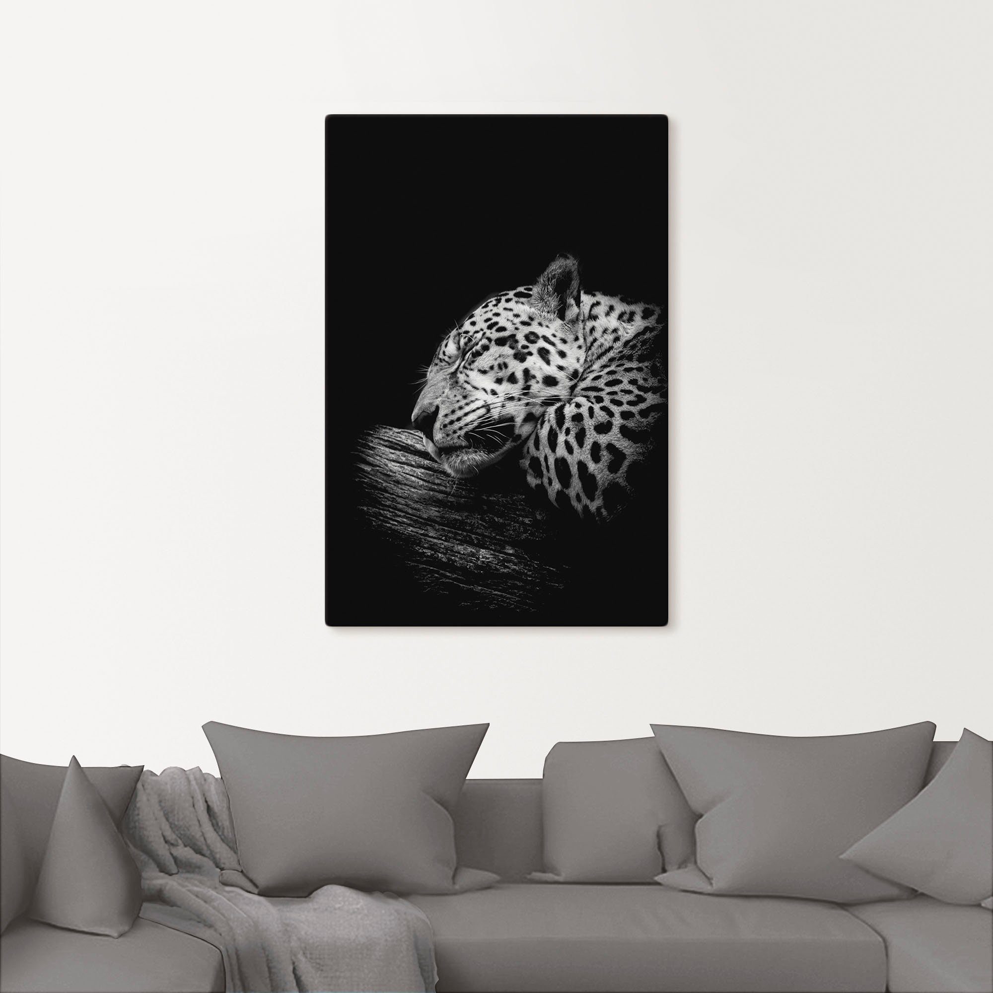 Artland Artprint De slapende jaguar als artprint van aluminium, artprint voor buiten, artprint op linnen, poster in verschillende maten. maten