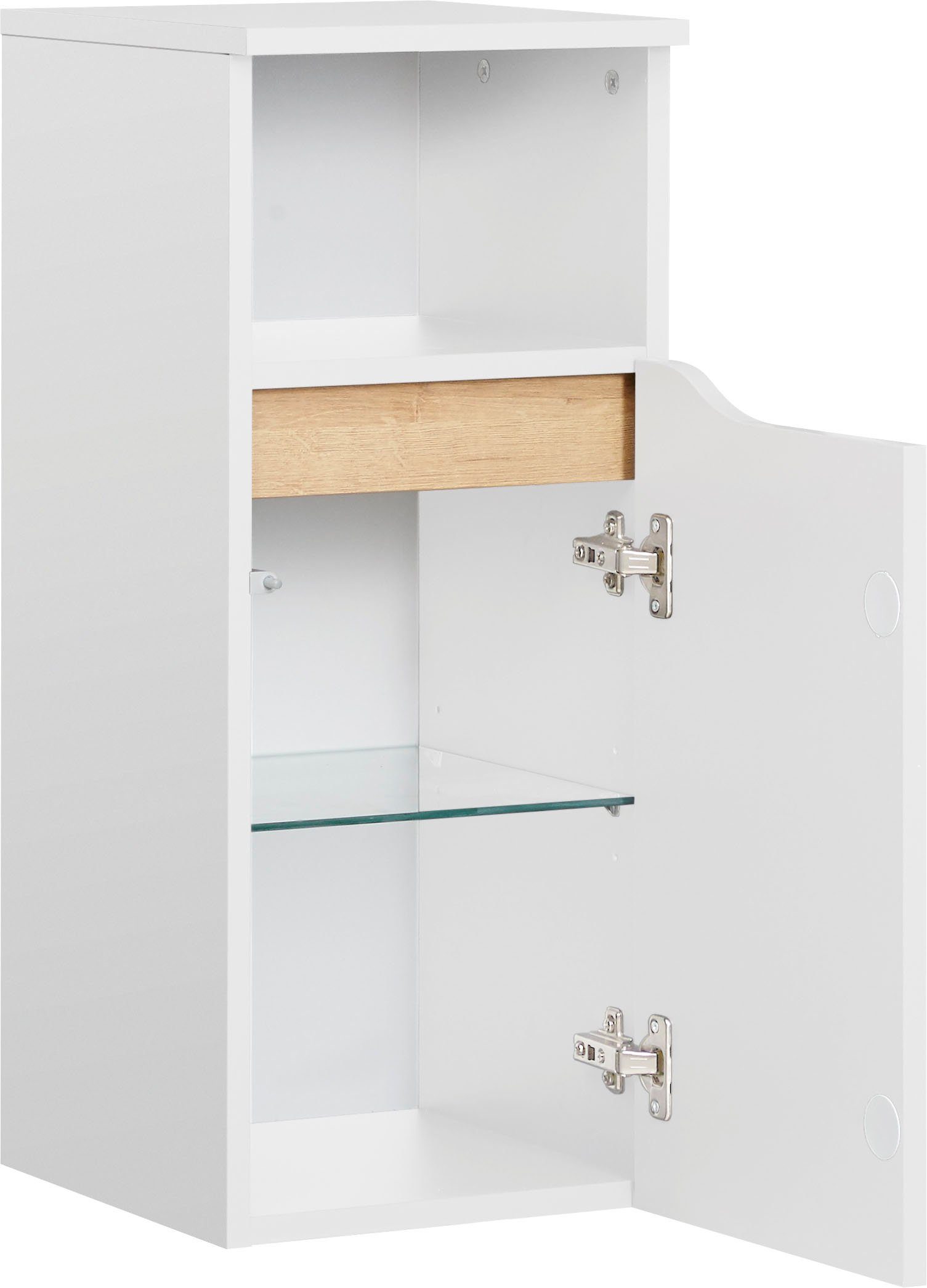 Saphir Badkamerserie Quickset 5-delig, keramische wastafel en LED-spiegelkast Halfhoge kast, onderkast, hangend kastje, inclusief deurdemper, 7 deuren (6-delig)