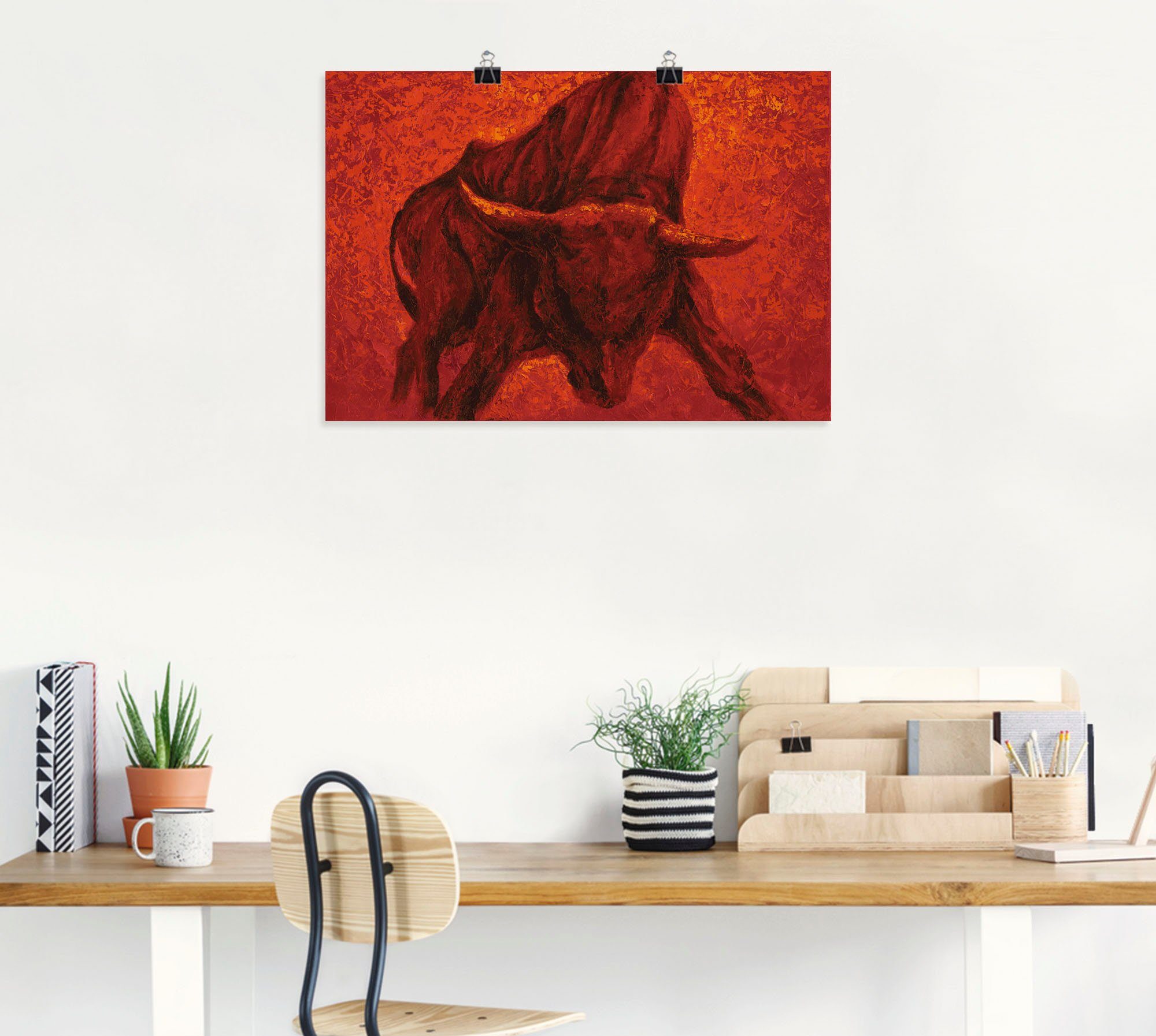 Artland Artprint Catalaanse Stier als artprint van aluminium, artprint voor buiten, artprint op linnen, poster, muursticker