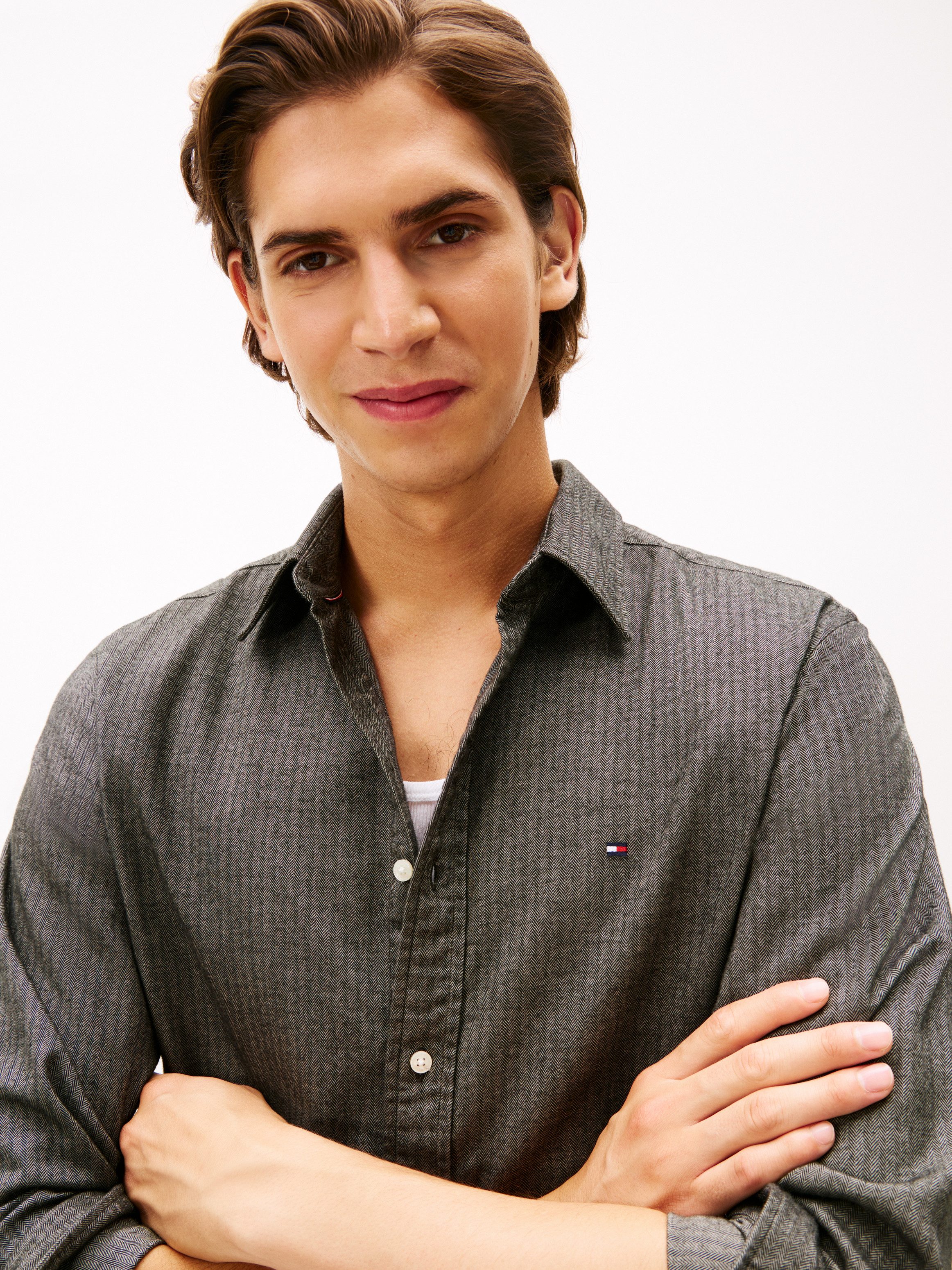 Tommy Hilfiger Overhemd met lange mouwen FLANNEL HERRINGBONE SHIRT