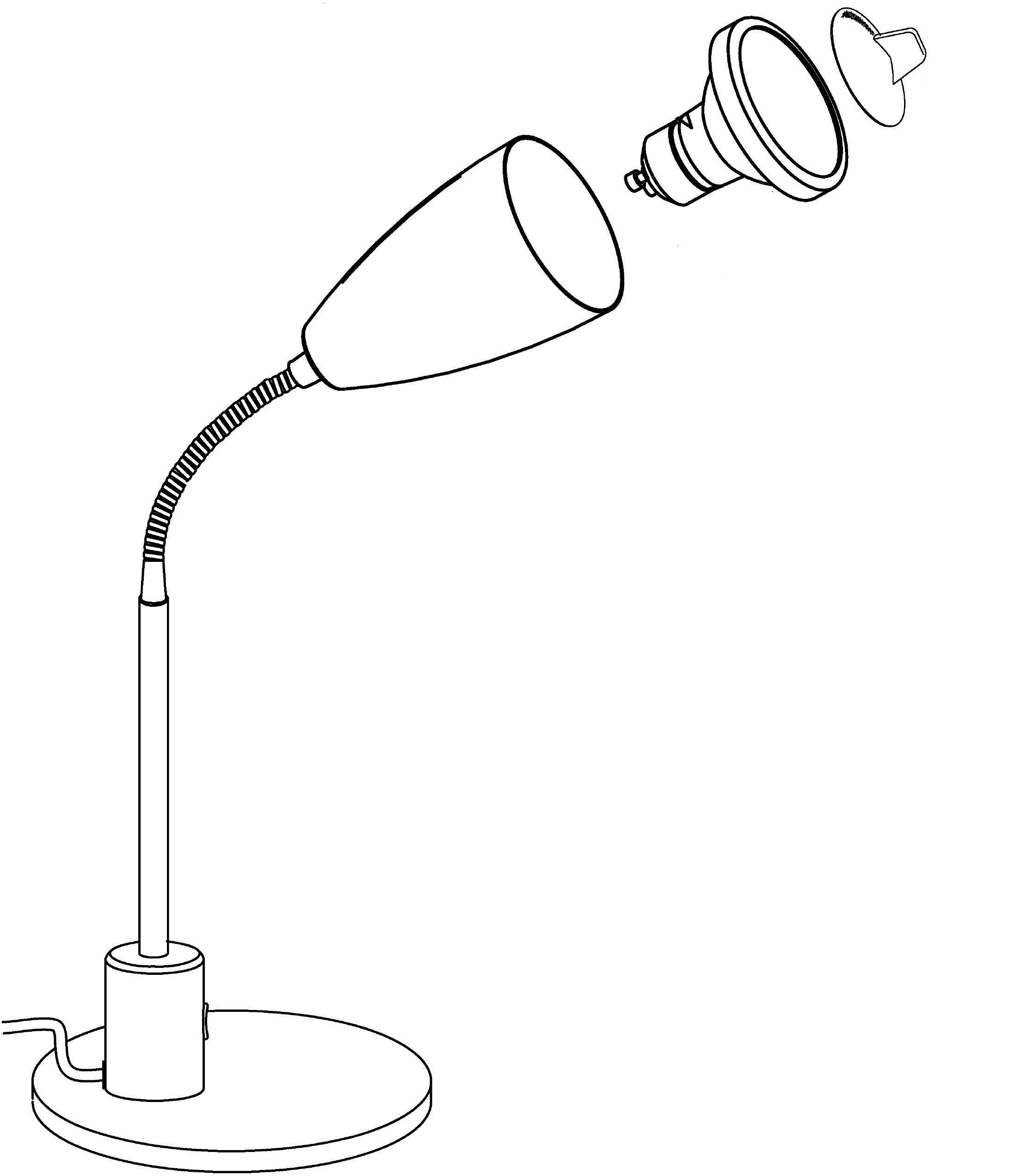 EGLO Tafellamp FOX tafellamp wit, chroom, incl. lichtbron, LED, leeslamp