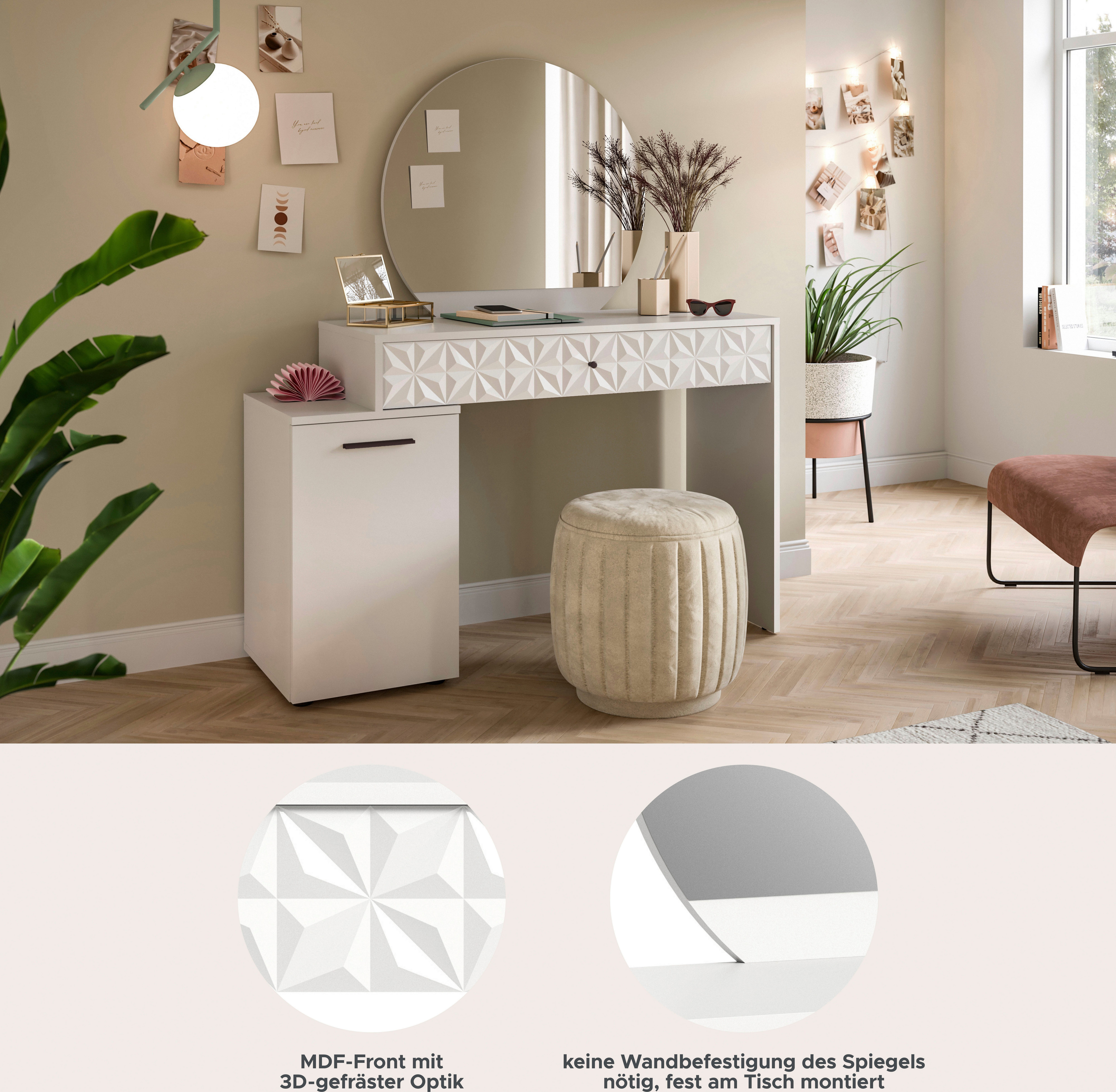 INOSIGN Sidetable Föhnkast, kaptafel, make-uptafel, inclusief spiegel