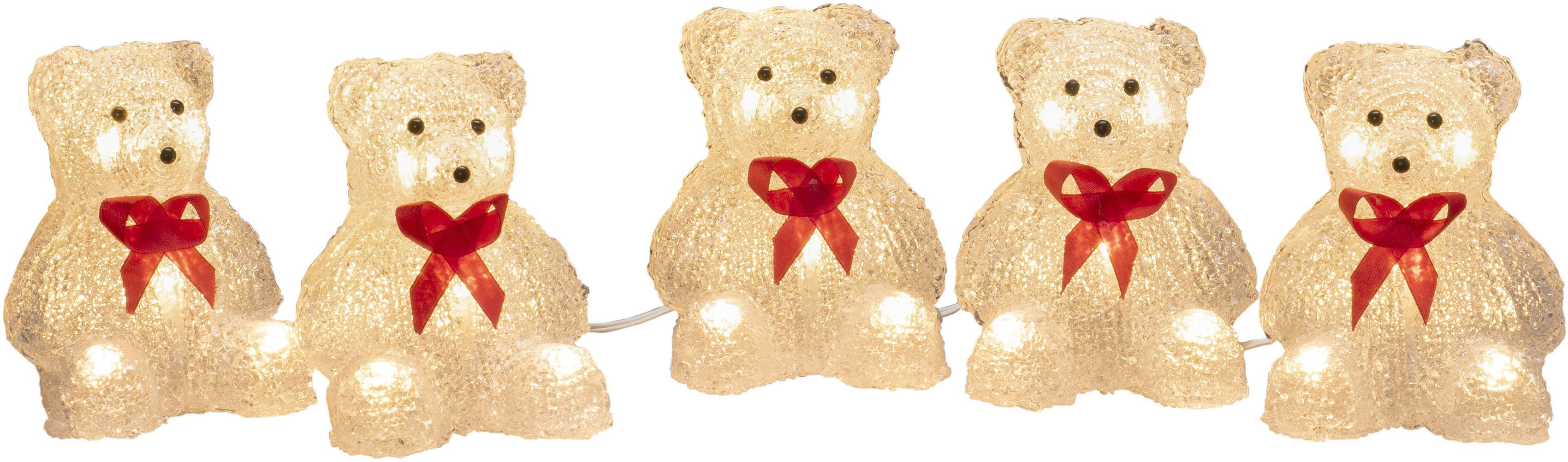 KONSTSMIDE Led-lichtsnoer Kerstversiering buiten Led acryl beren, set van 5, 40 warmwitte dioden (1 stuk)