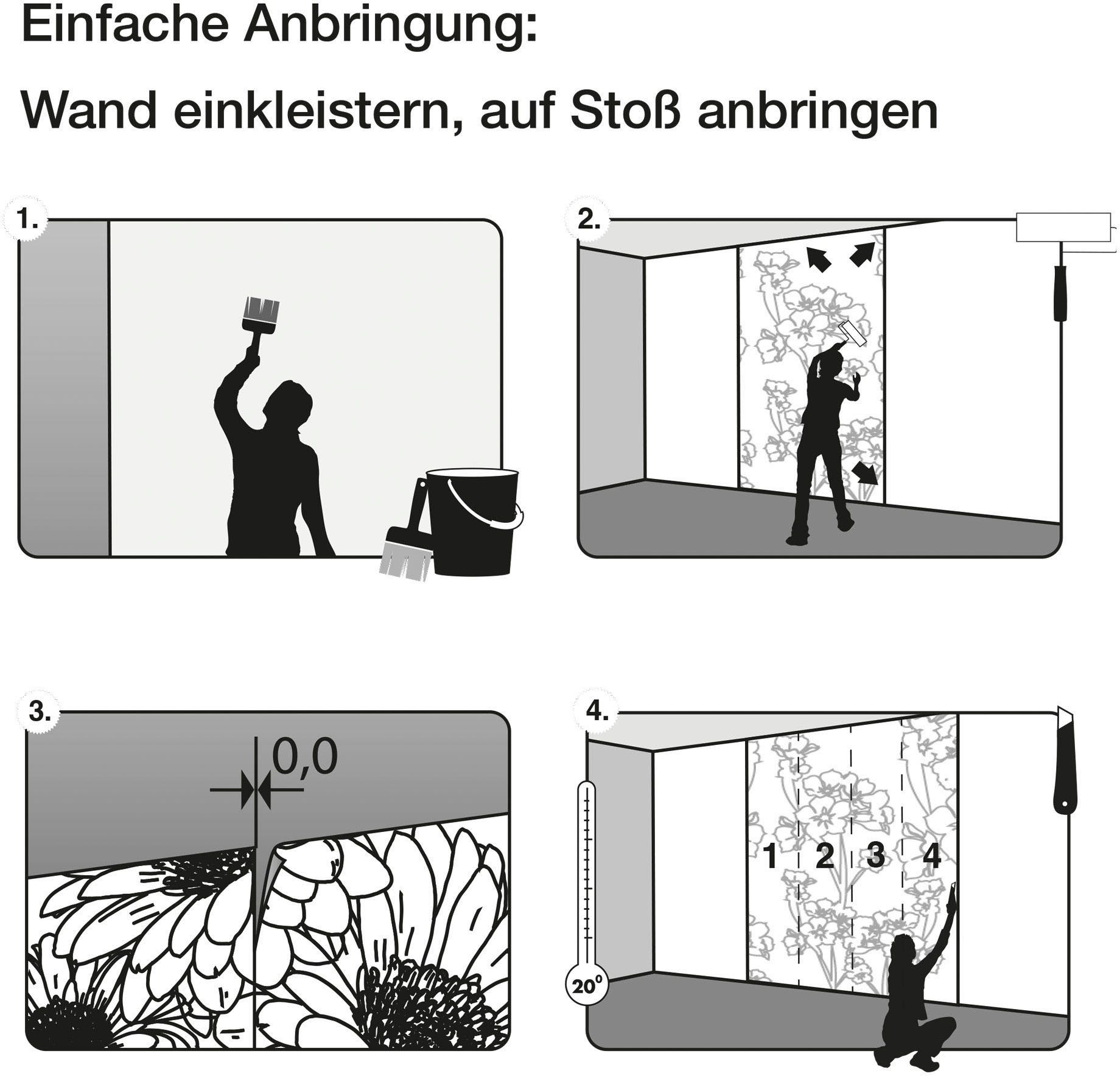 Komar Vliesbehang Digitale print vlies - Strawberry Streets - Afmeting 200 x 250 cm (1 stuk)