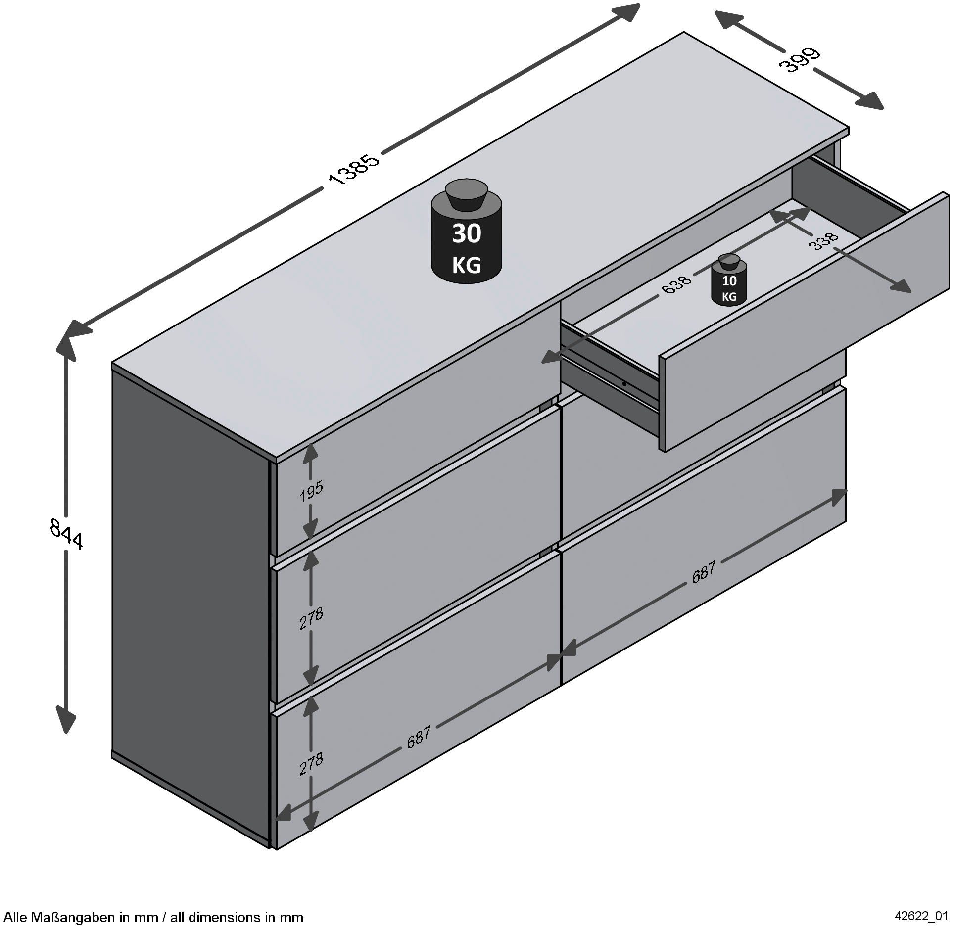 FMD Kast Light 103 kast met 6 laden