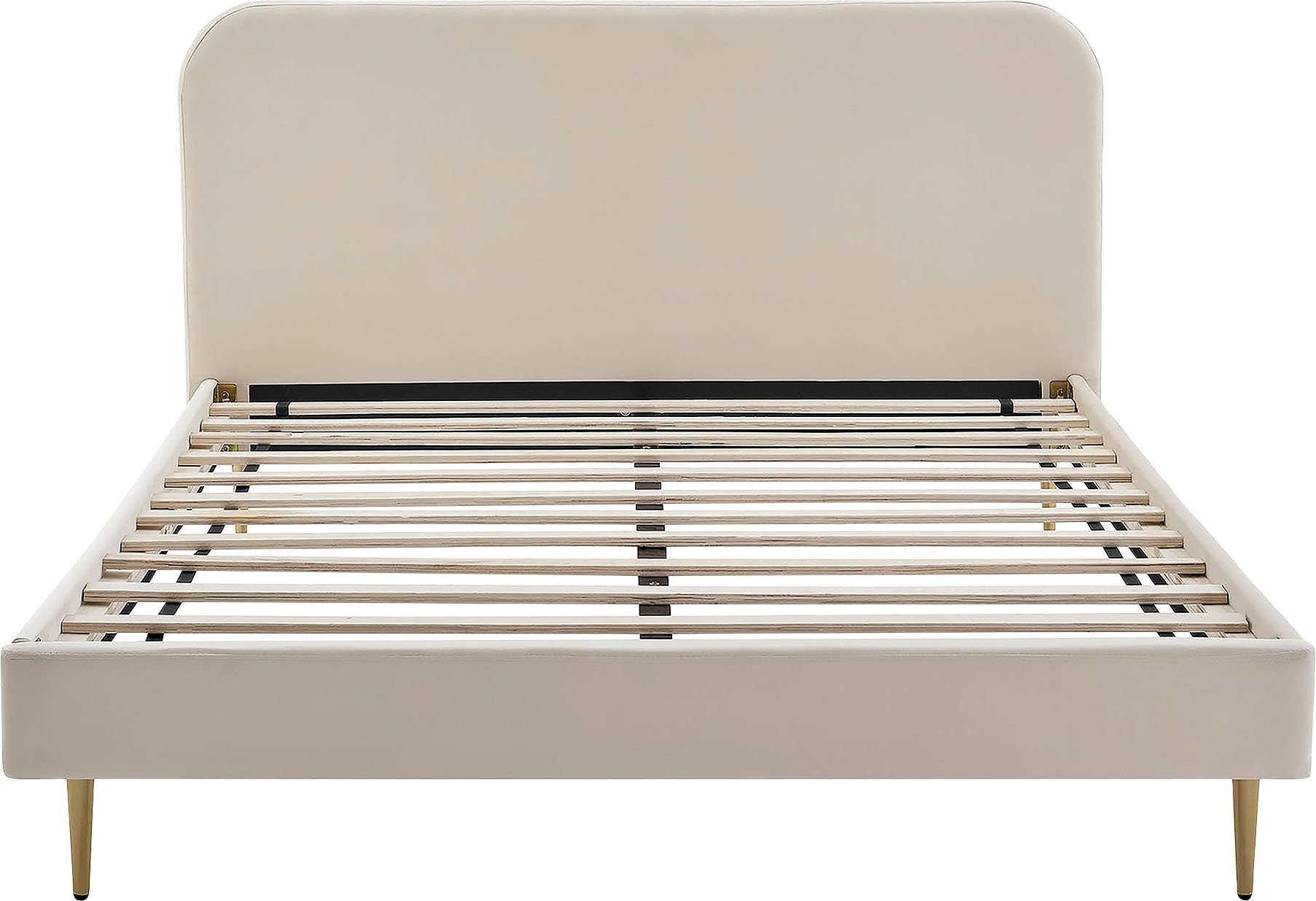 SalesFever Gestoffeerd bed Poten chroom goudkleur bedden beige