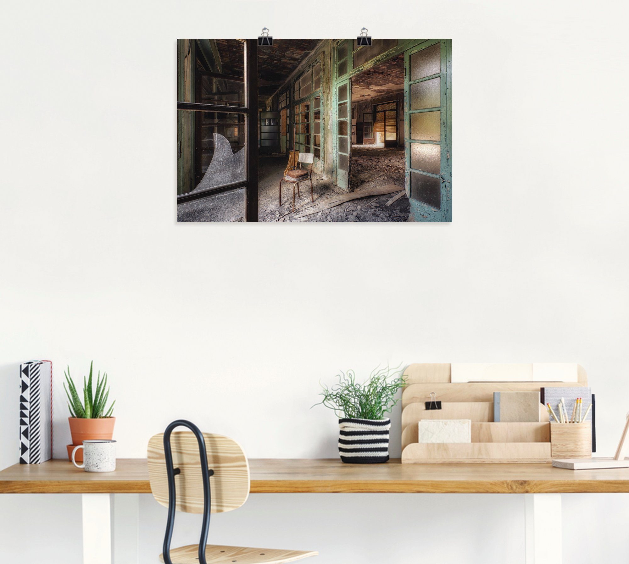 Artland Artprint Lost Place - stoel - verlaten plaatsen als artprint van aluminium, artprint voor buiten, artprint op linnen, poster in verschillende maten. maten