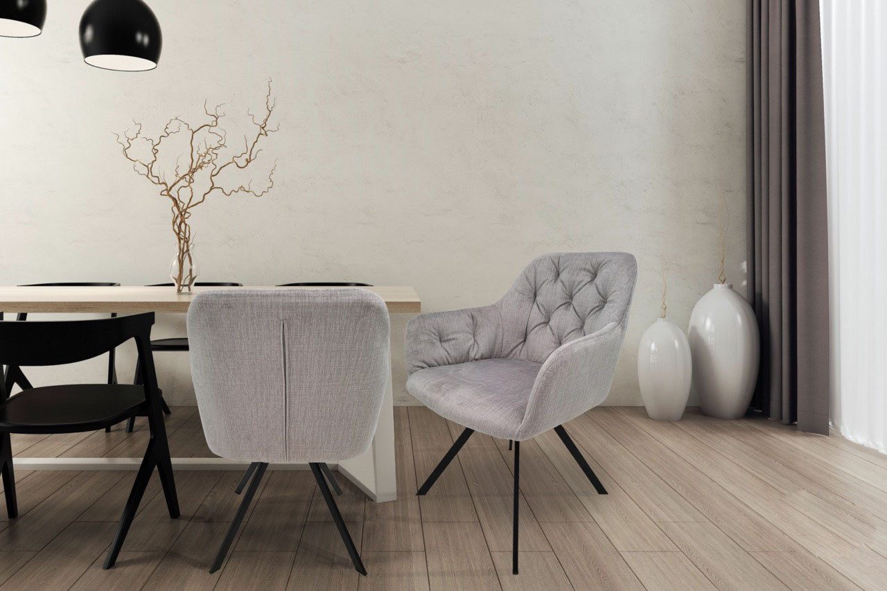 Kayoom Stoel Georgia 125 2-delige set, gestikte rug, fluweelzachte bekleding (set, 2 stuks) 4 poot stoelen
