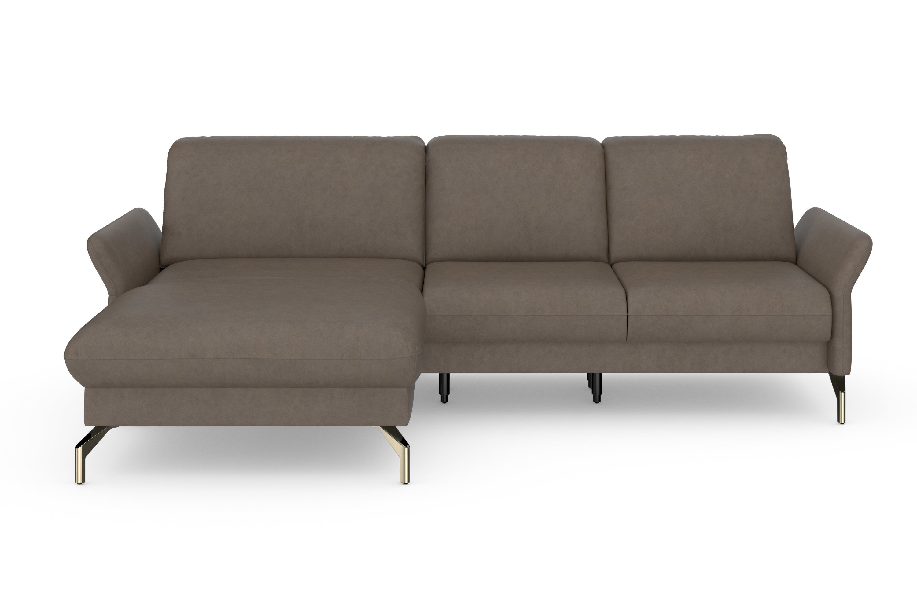 sit&more Hoekbank Fashion L-vorm naar keuze met verstelbare hoofdsteun, uittrekzitting, motorisch, nikkel poten