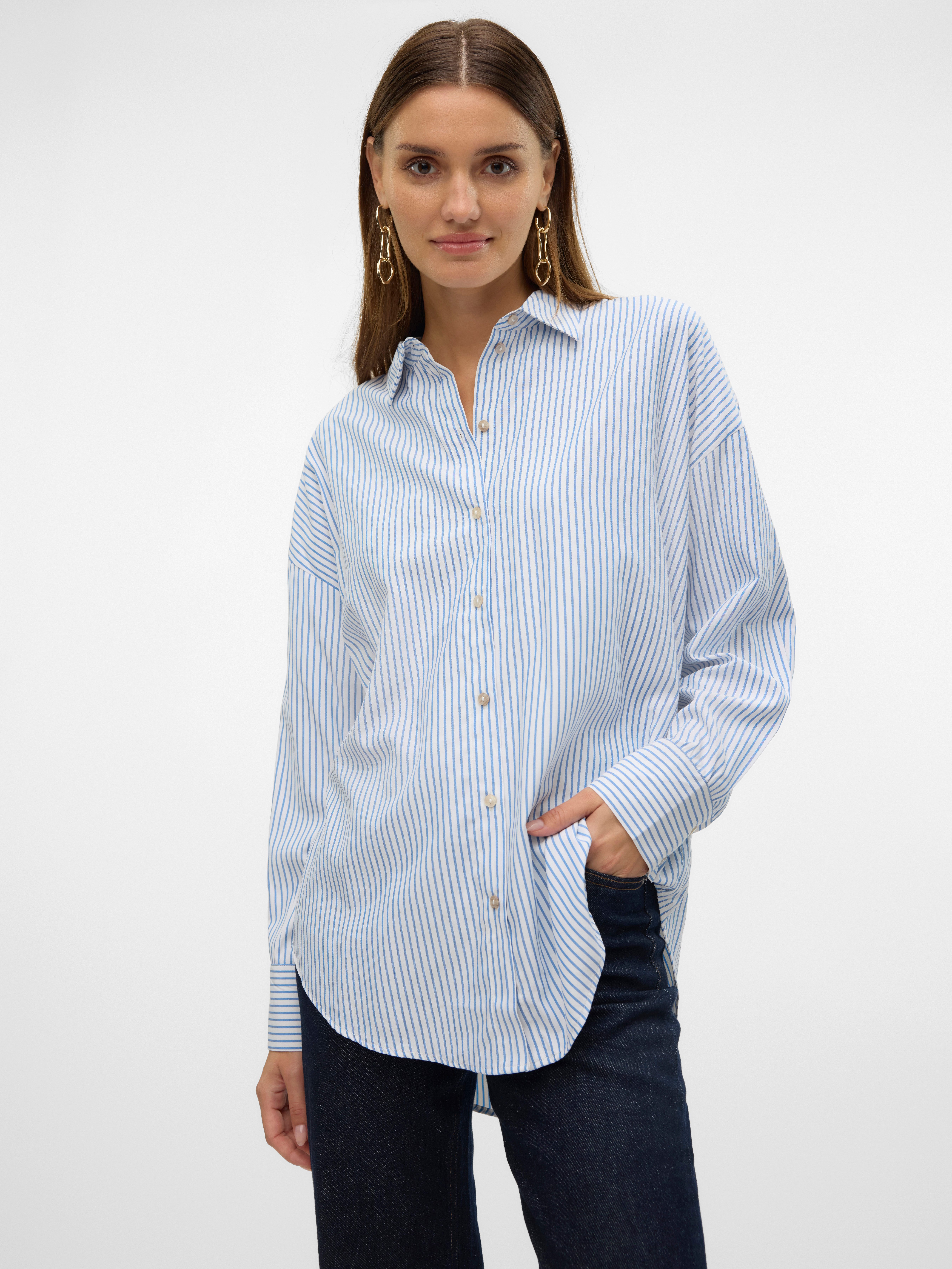 Vero Moda Blouse met lange mouwen VMNORA LS OVERSIZE SHIRT WVN GA NOOS