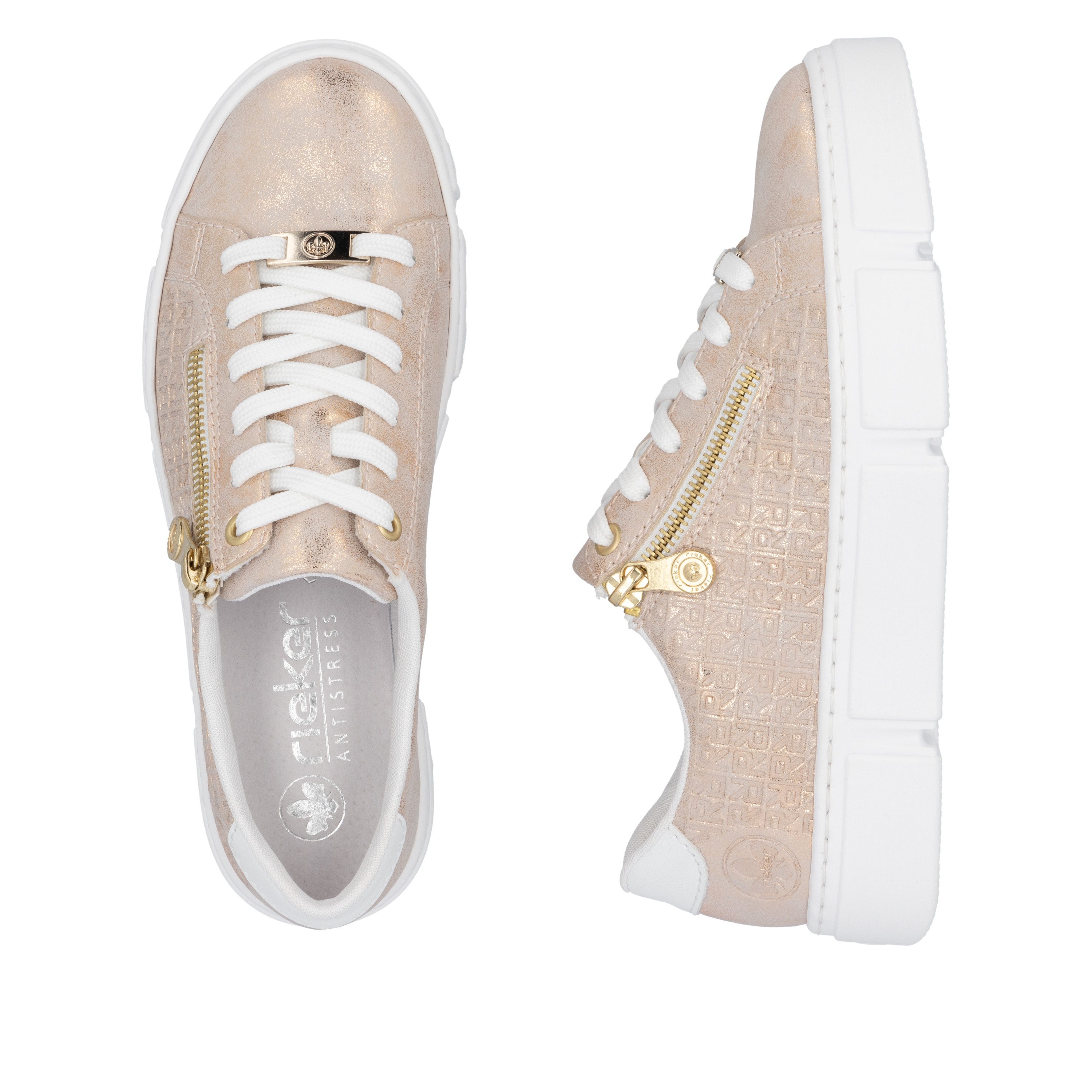 Rieker Plateausneakers , vrijetijdsschoen, lage schoen, veterschoen met rits