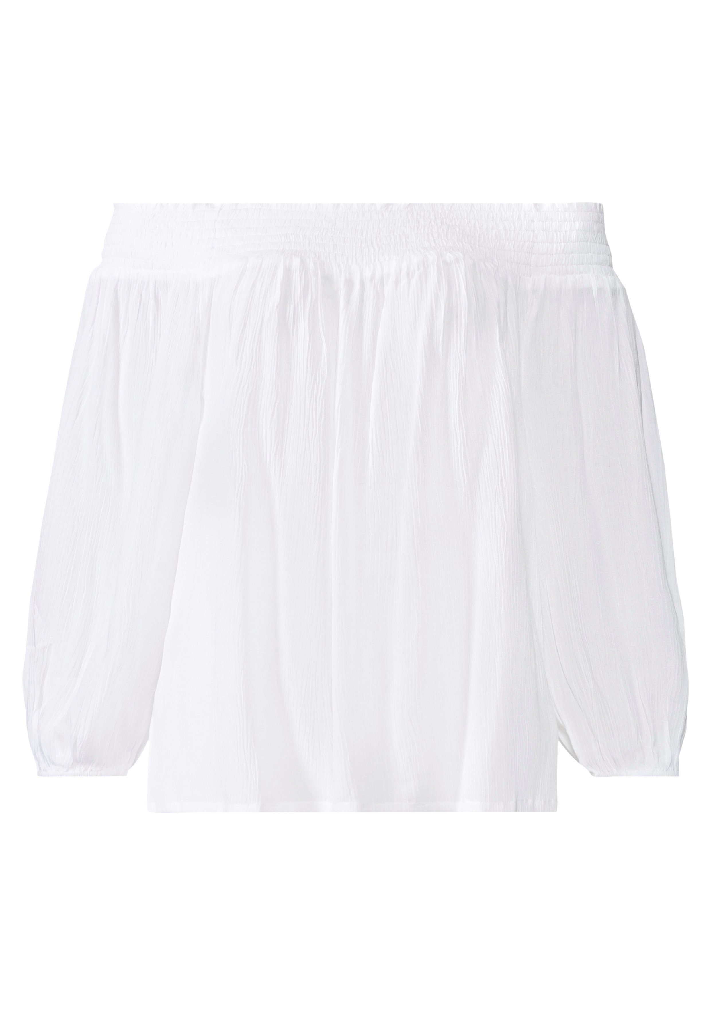 Lascana Blouse met carmenhals in een lichte gekreukte crinkle look, damesblouse, off-the-shoulder