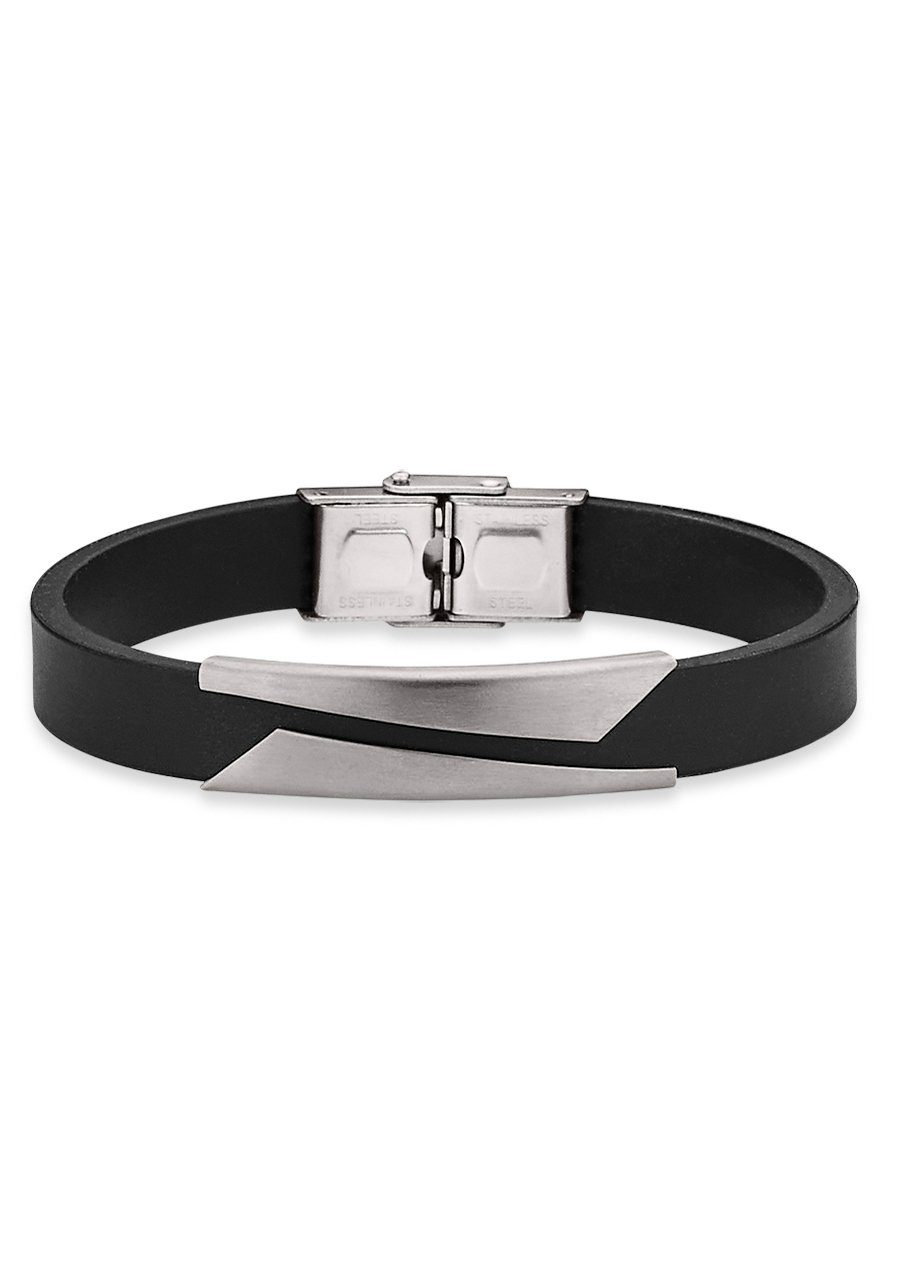 Bruno Banani Armband Sieraad Geschenk, Armband lederen band look breed Zilver