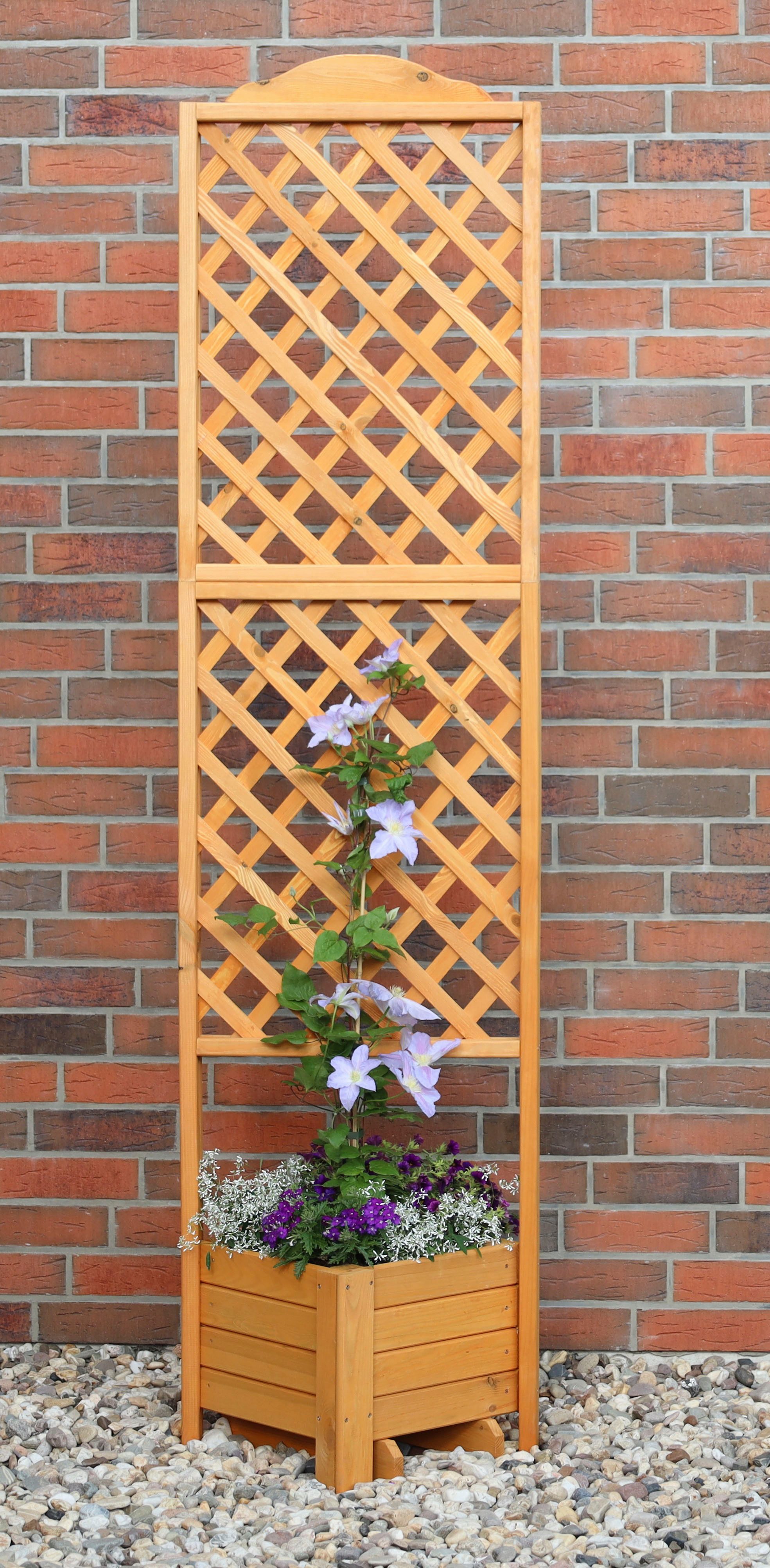 promadino Rek Hoektrellis met plantenbak, bxdxh: 54x54x210 cm