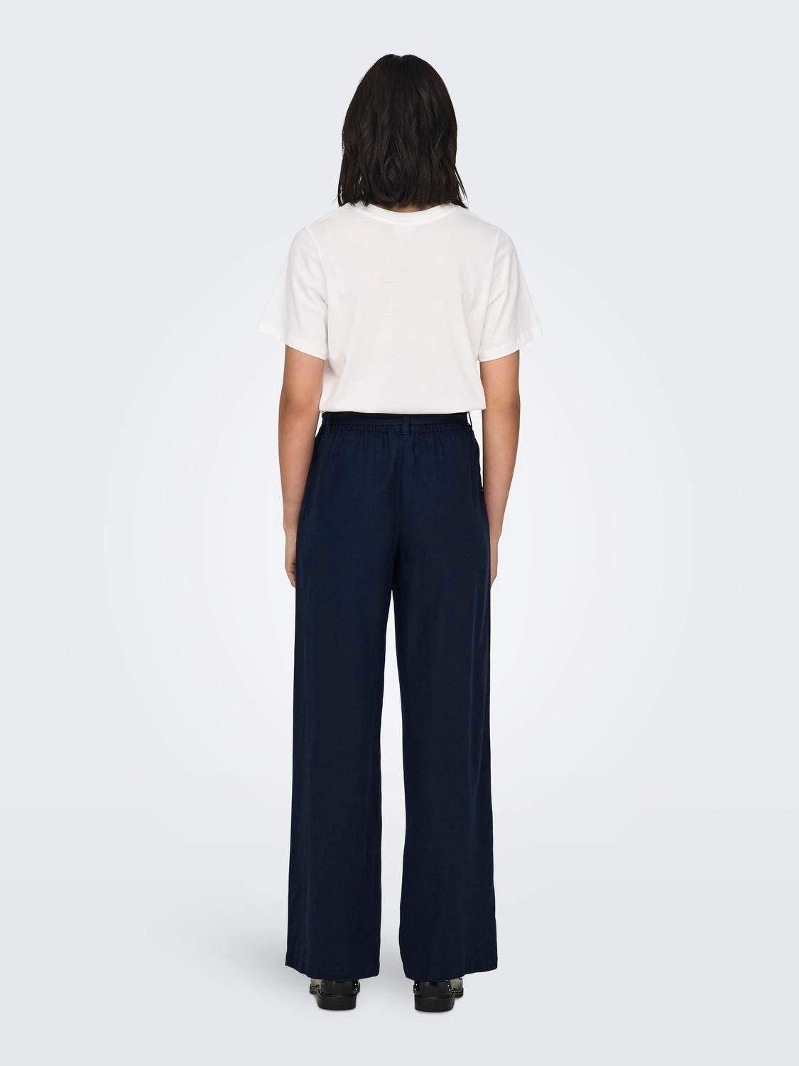 JDY Culotte SAY MW LINEN BELT PANT WVN NOOS