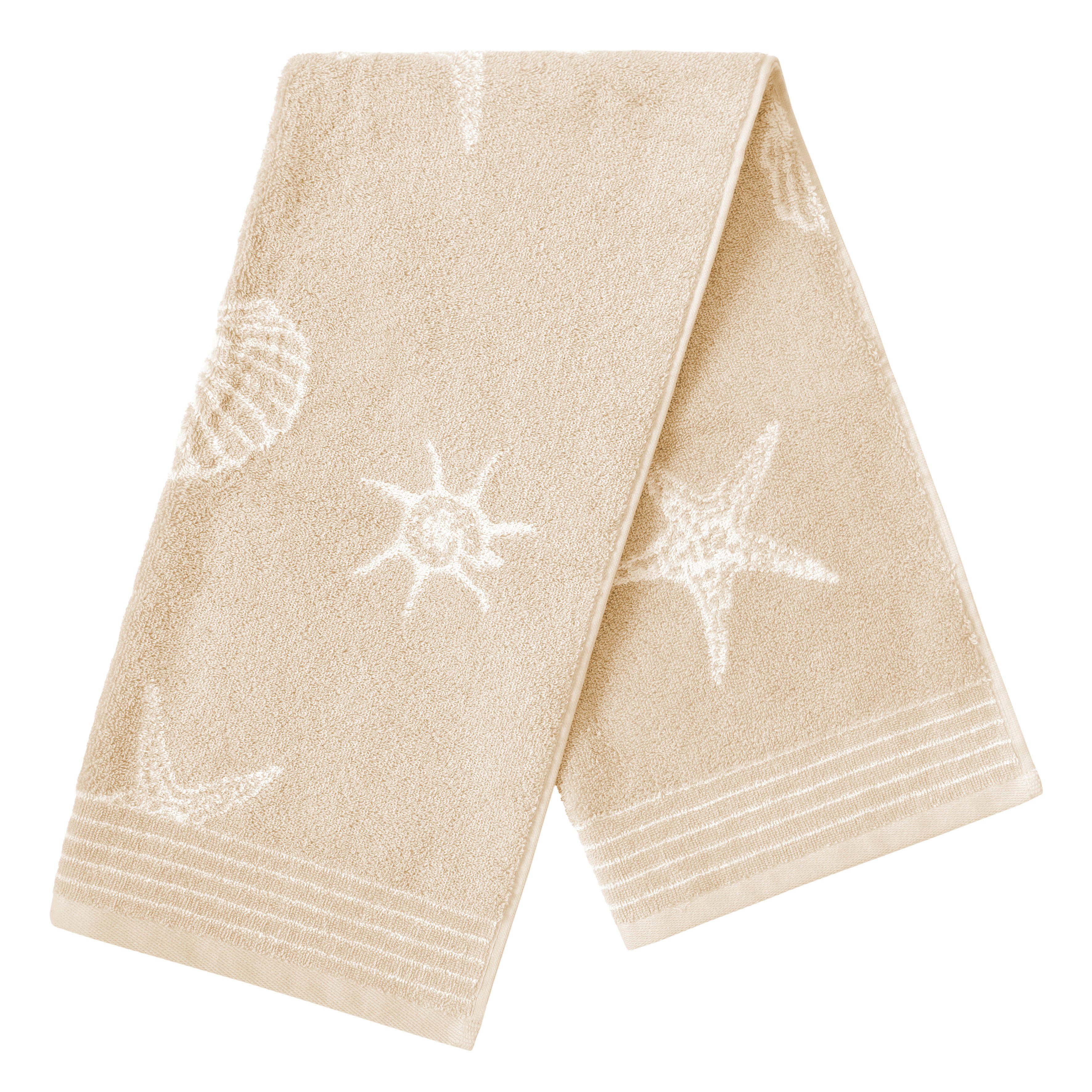 Dyckhoff Handdoekenset Seashell met schelpenpatroon, 4 handdoeken (50x100cm), 2 douchehanddoeken (70x140cm) (set, 6-delig)