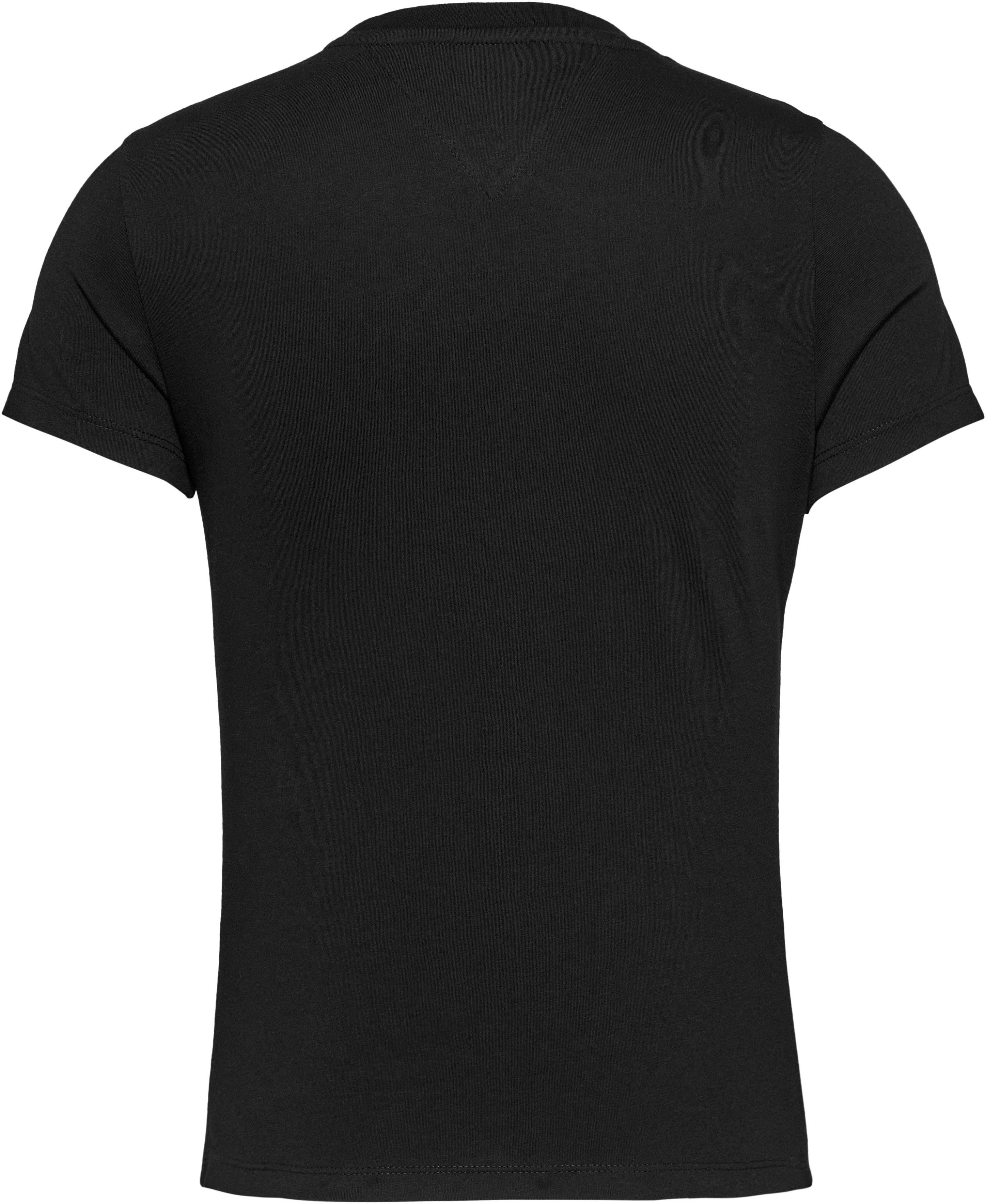 TOMMY JEANS Shirt met ronde hals TJW SLIM ESSENTIAL LOGO 1 SS EXT met logo-opdruk ronde hals