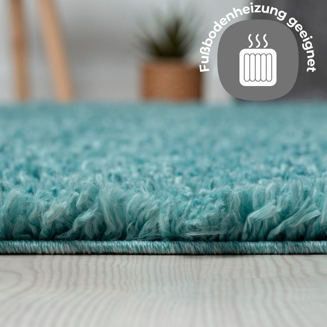 my home Hoogpolig vloerkleed Banji Uni-kleuren, zacht en fluffy, ook als loper en in rond verkrijgbaar