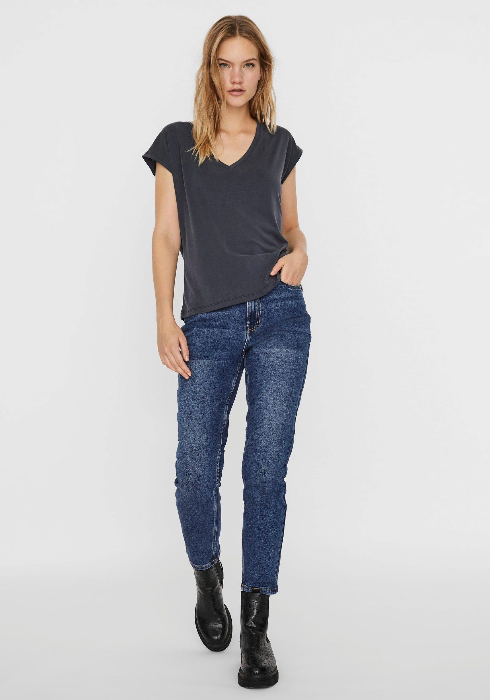 Vero Moda Shirt met V-hals VMFILLI SS V-NECK TEE GA NOOS in een materialenmix met tencel™ modal