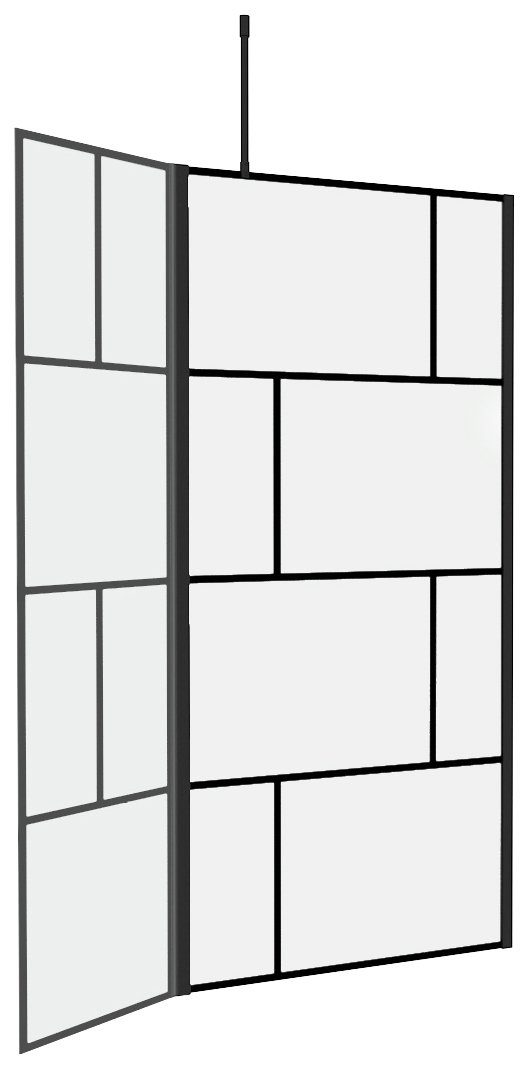 Marwell Walk-in-douche Bricks 90x 195 cm, inclusief houderstang voor plafondmontage, 130 cm (2-delig)