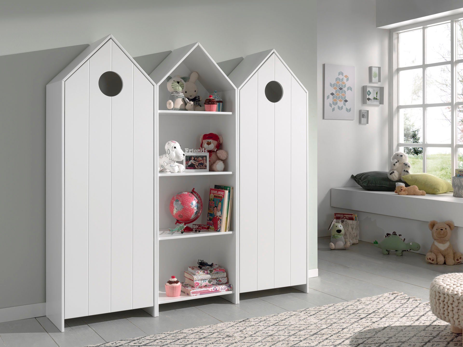 Vipack Tienerkamerset Casami, bestaande uit 2 kasten met draaideur, 1 rek kast, TOP modern (set, 3-delig) complete kinderkamers wit
