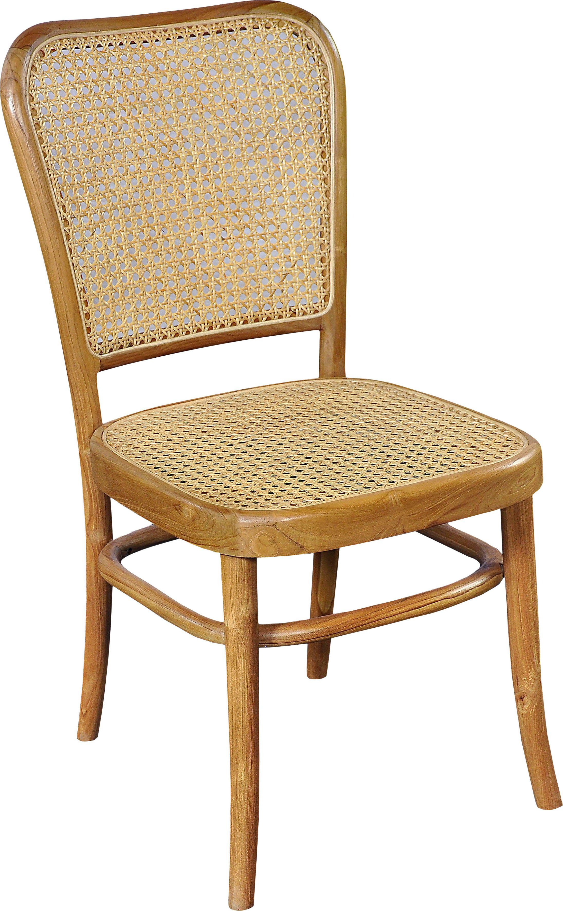 SIT Eetkamerstoel met weens vlechtwerk, klassieke bistrostoel, houten stoel