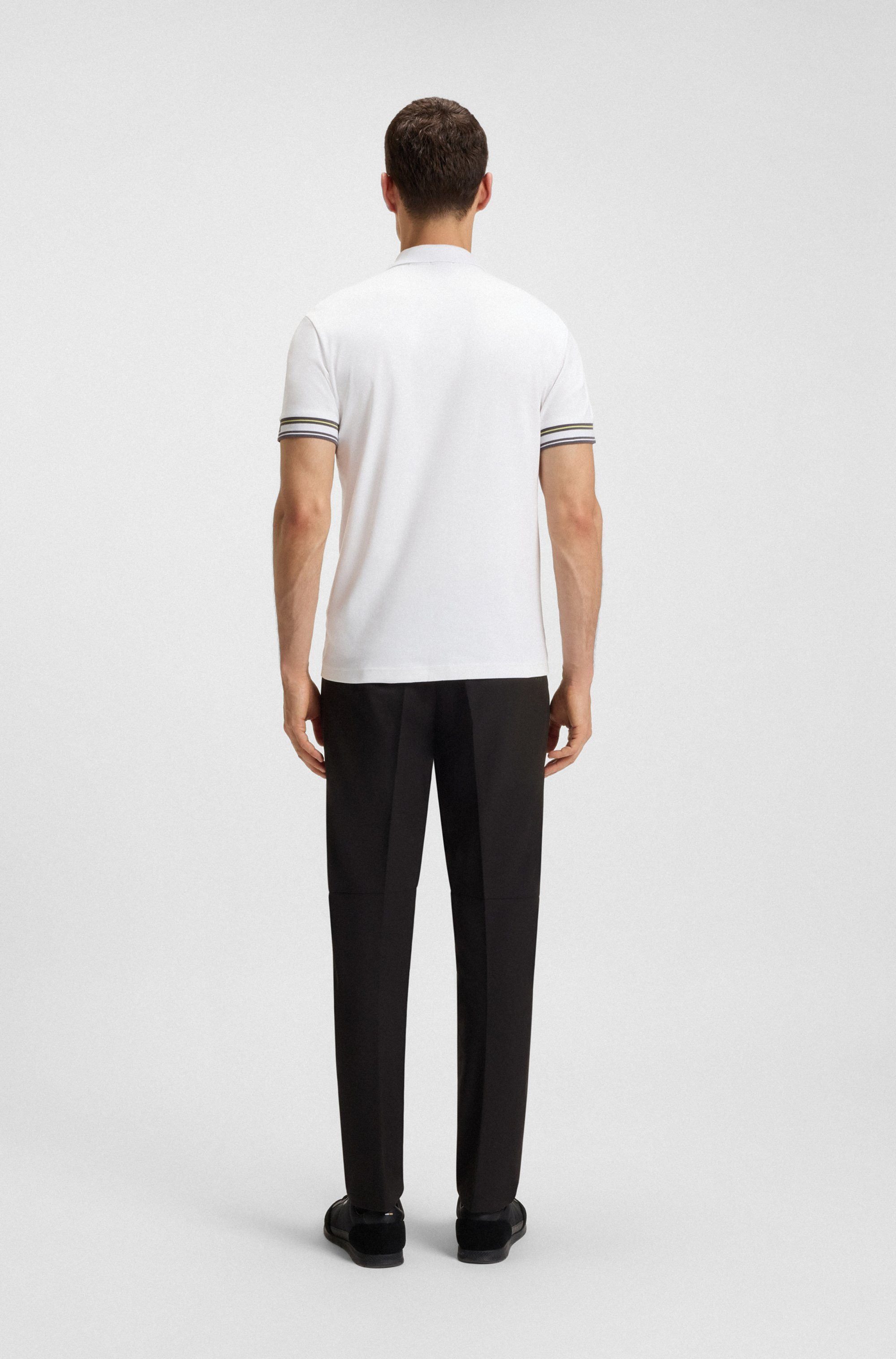 BOSS GREEN Poloshirt Polo Zone met piqué-strepen en een logo op de mouw