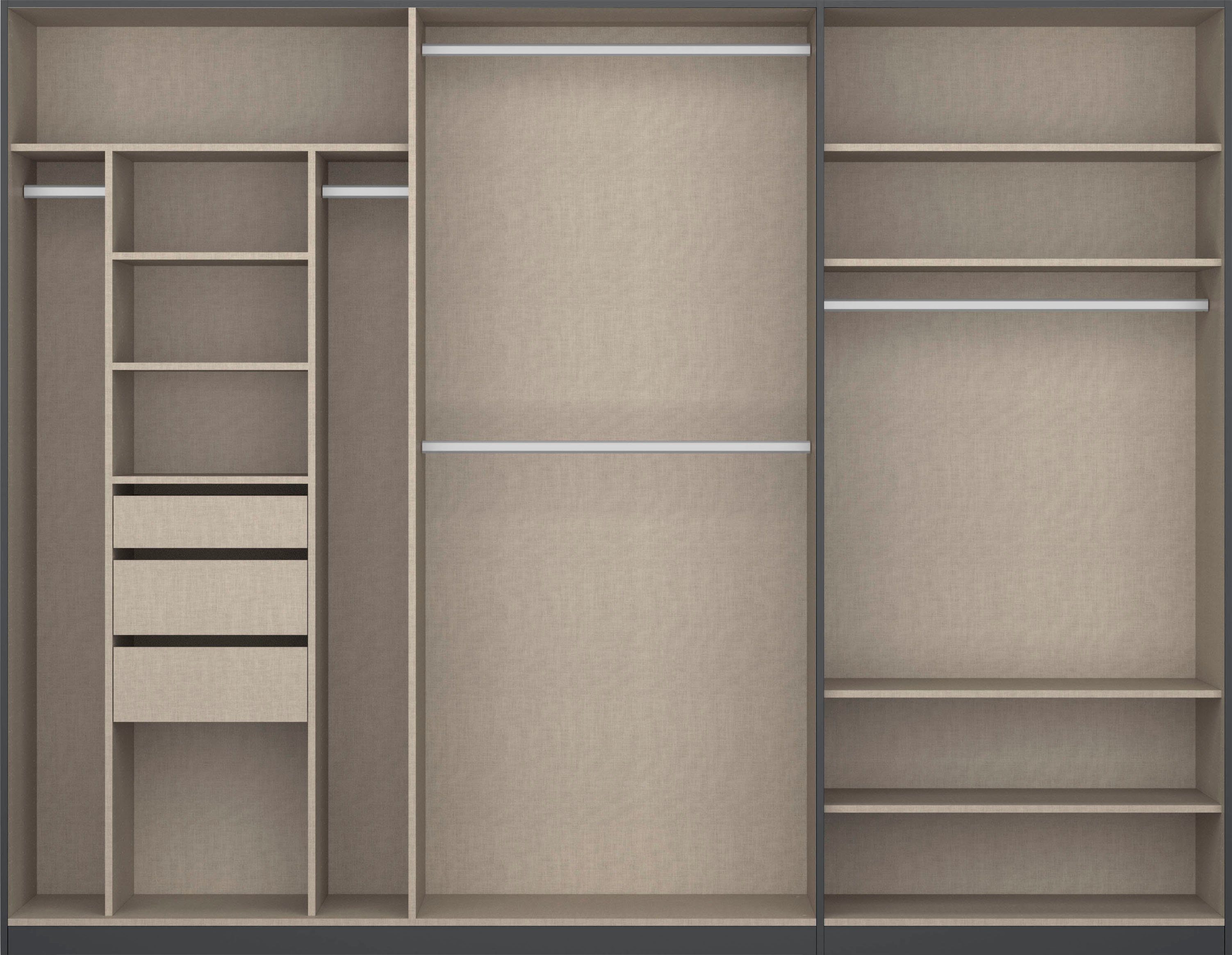 rauch Draaideurkast Kledingkast kast garderobe TOPSELLER OTELI incl. binnenindeling met 3 binnenlades extra planken optioneel met spiegel made in germany