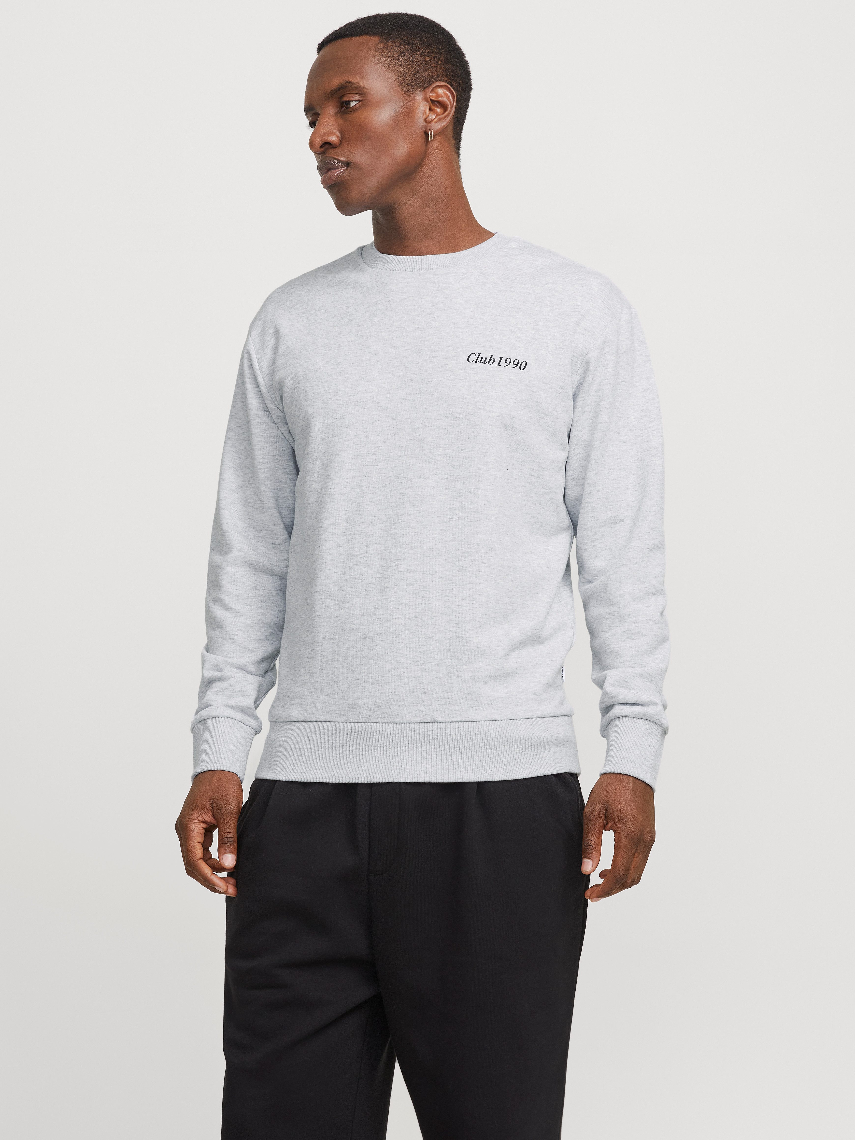 Jack & Jones Sweatshirt JJEBRADLEY GRAPHIC SWEAT CREW NOOS heren sweaters maat L wit