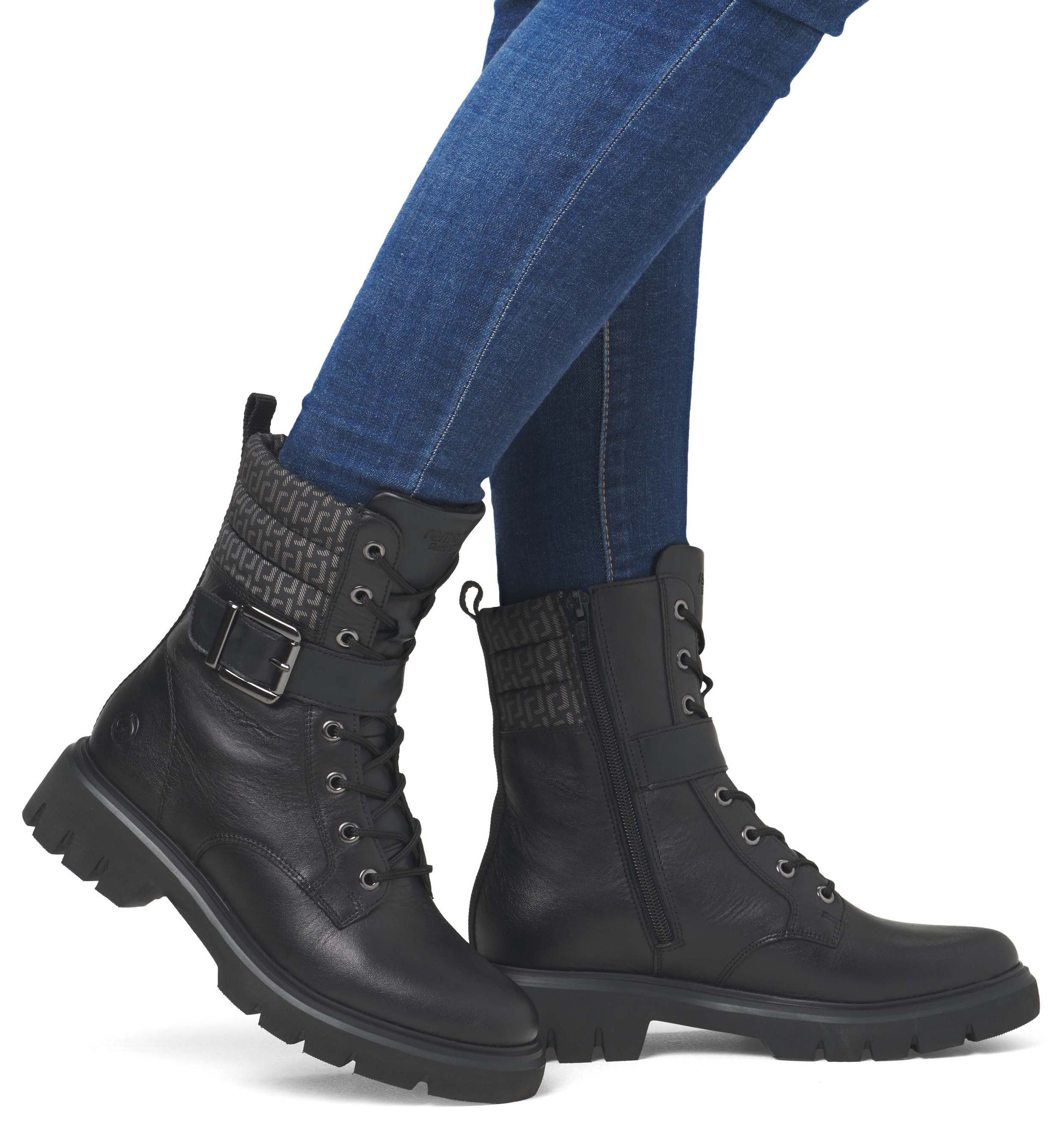 Remonte Winterlaarsjes hakken, winterlaarzen, veterschoenen met binnenrits