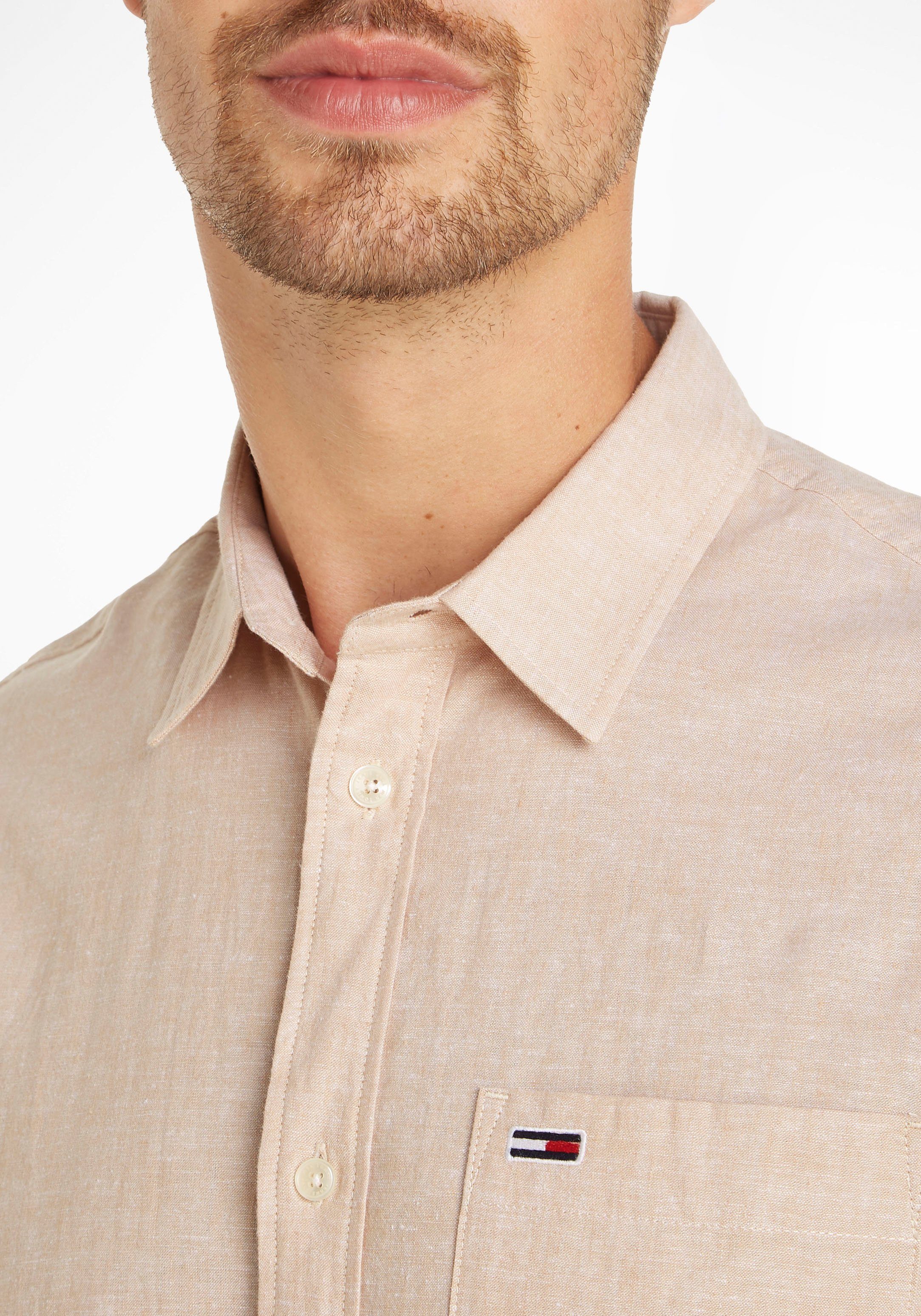 TOMMY JEANS Overhemd met lange mouwen TJM REG LINEN BLEND SHIRT