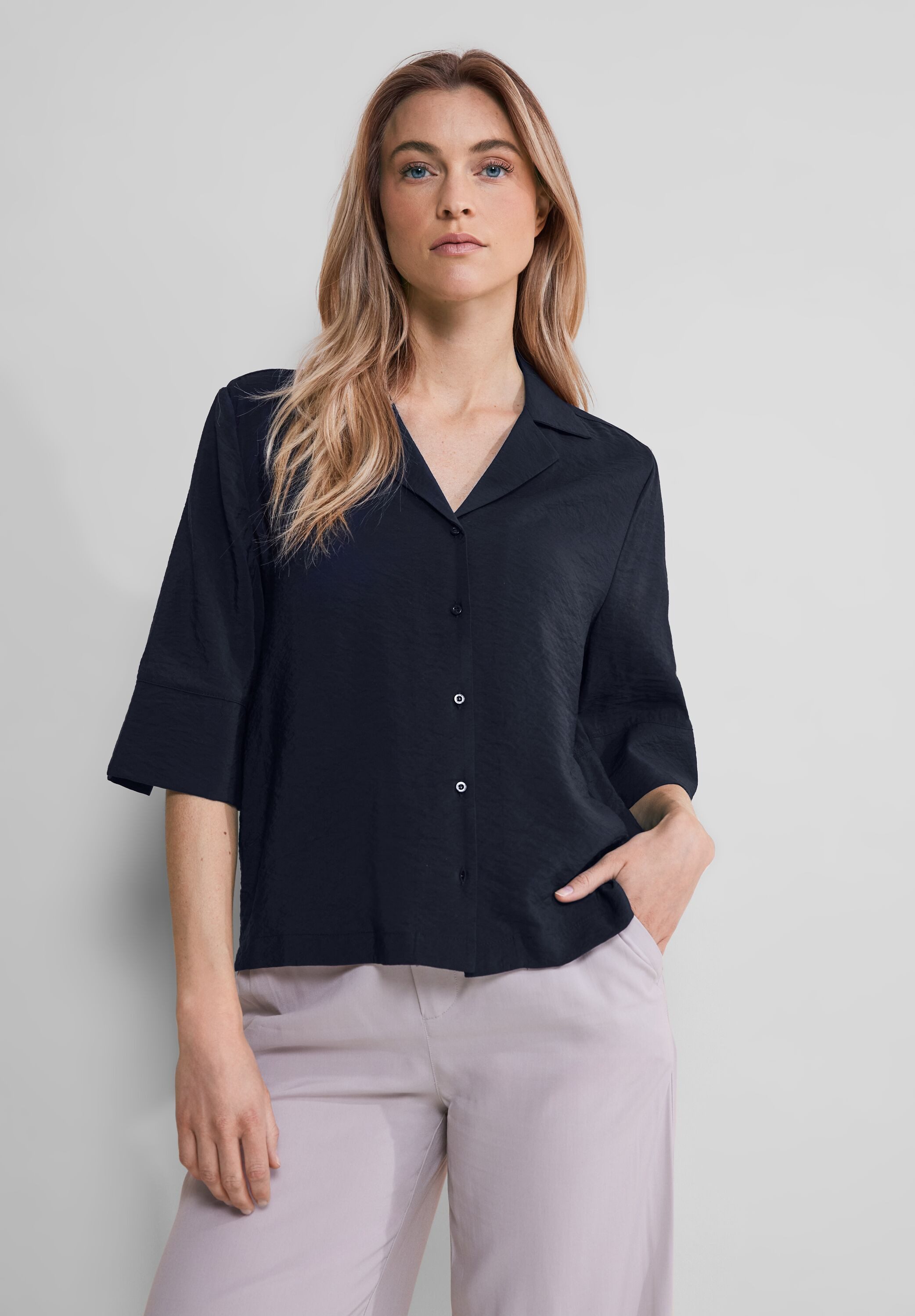 STREET ONE Overhemdblouse met 3 4-mouwen