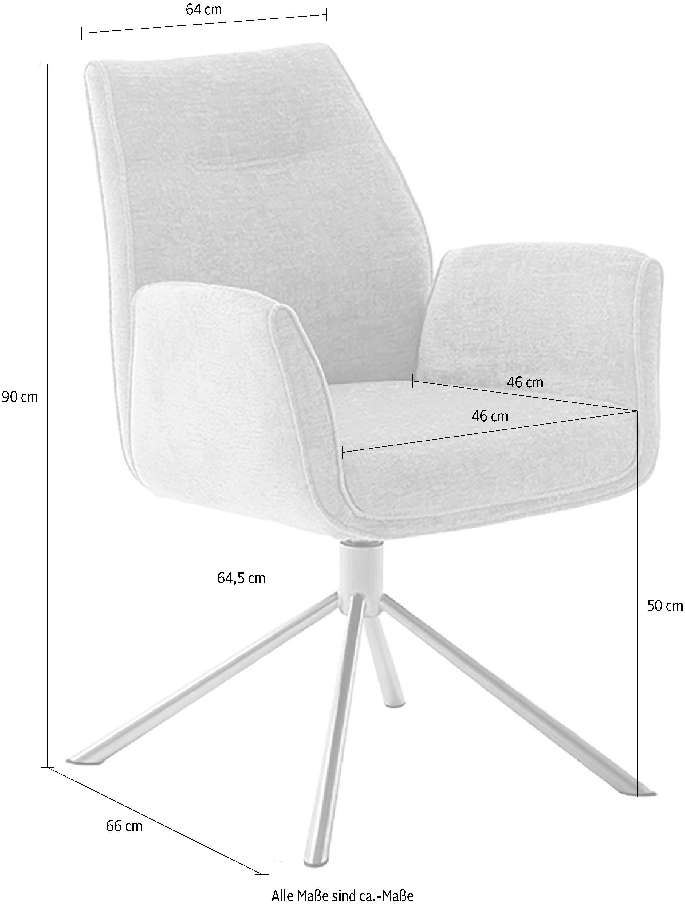 MCA furniture Eetkamerstoel (2-set), draaibaar 360°, belastbaarheid 120 kg, zithoogte ca. 50 cm