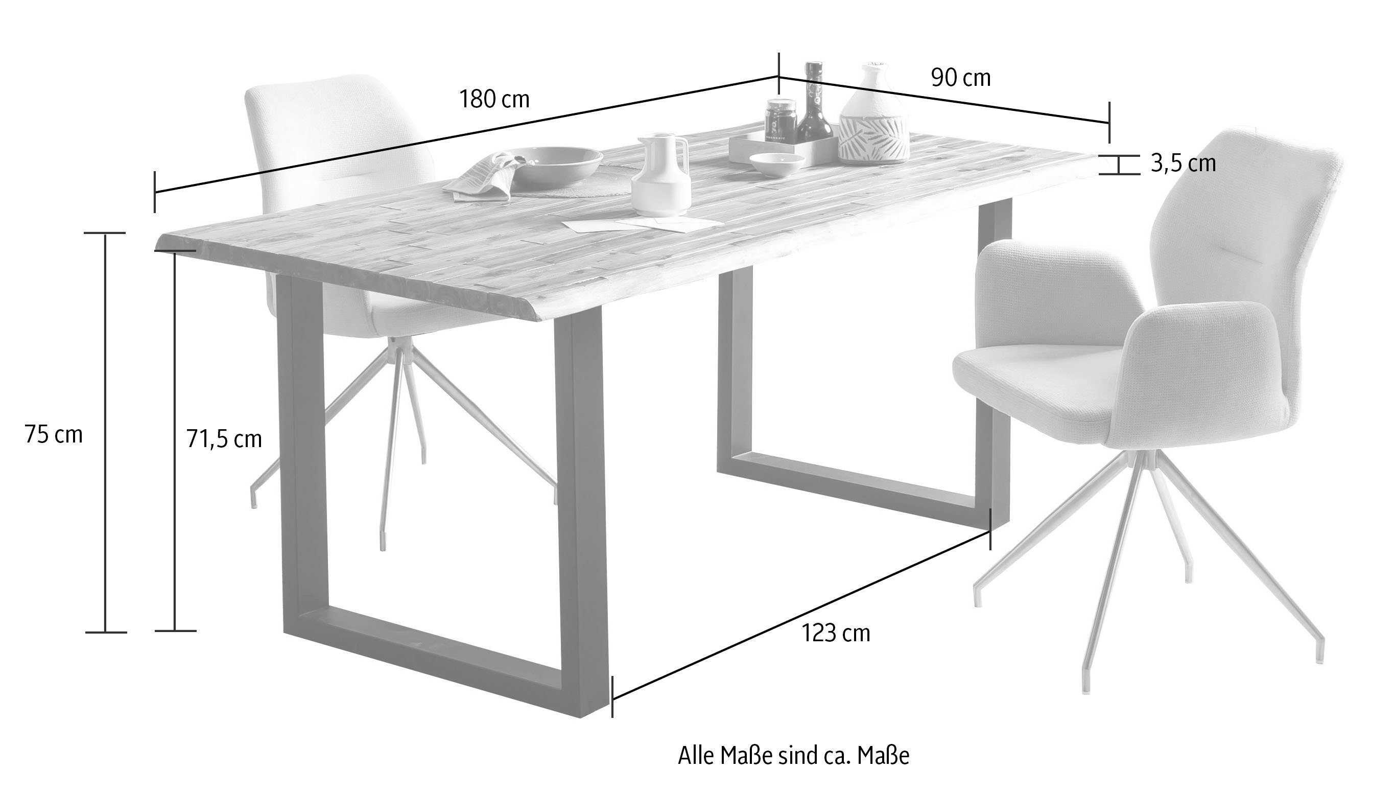 SalesFever Eettafel Tafelblad 2-voudig gelakt