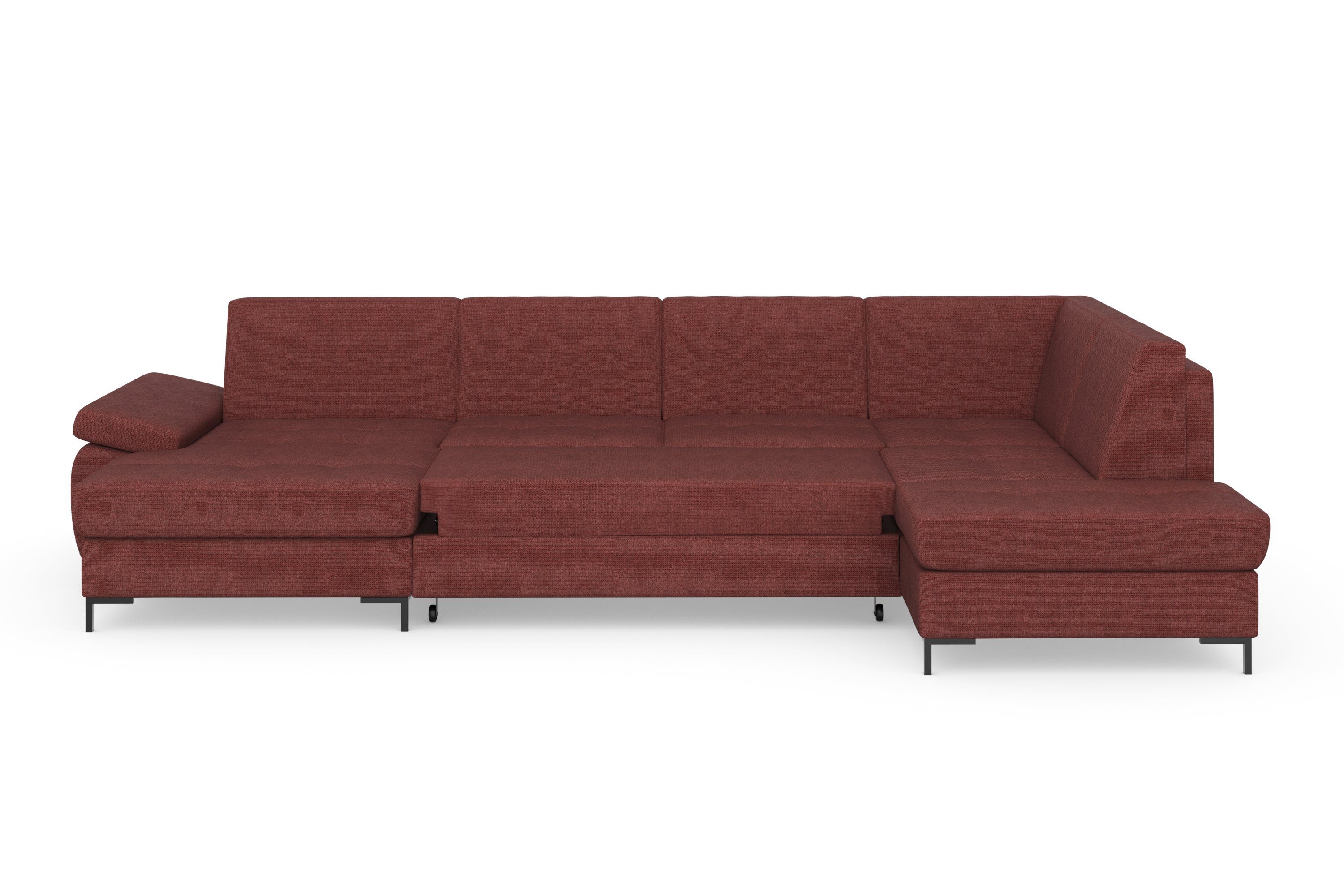DOMO collection Zithoek Capelo, comfortabel, duidelijke lijnen kenmerken dit ontwerp, U-Vorm met verstelbare armleuningen, naar keuze met slaapfunctie, binnenvering