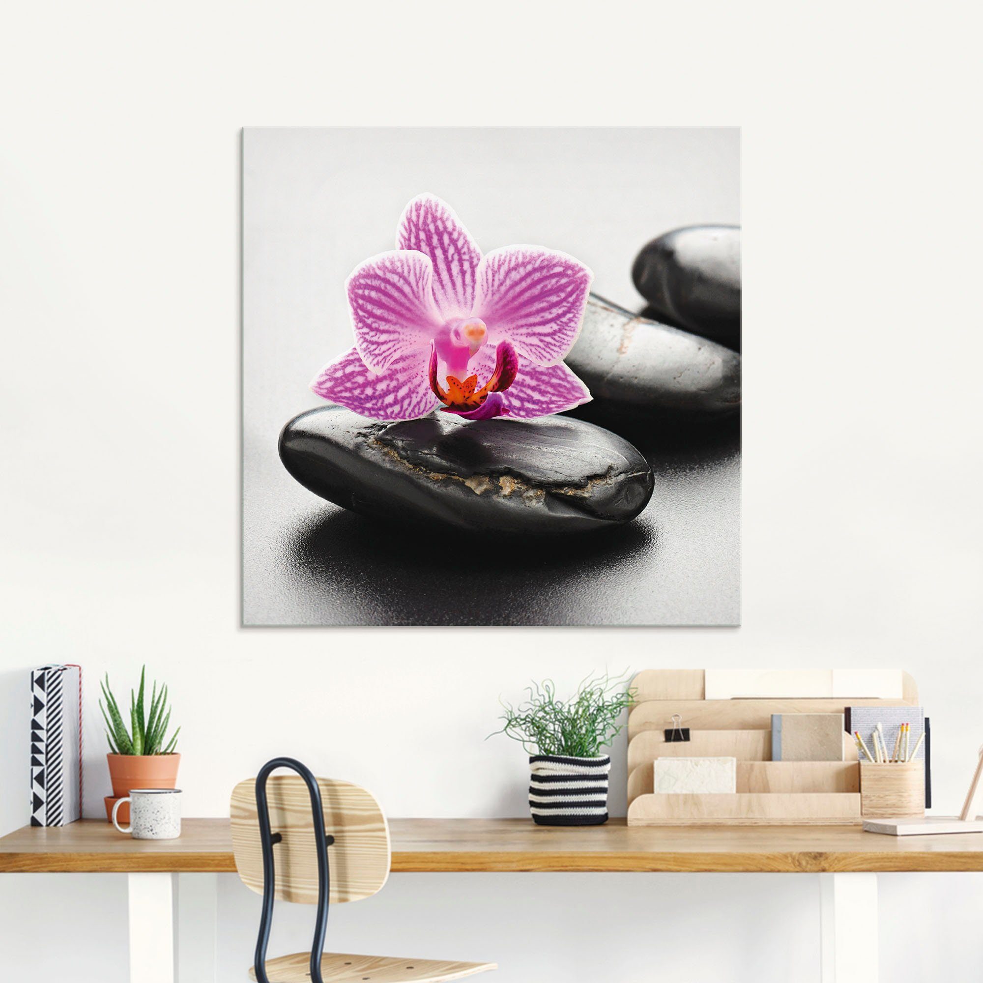 Artland Print op glas Spa-concept met zen stenen en orchidee