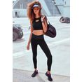 vivance active functionele legging -sportleggings met honingraatdesign en meshinzet zwart