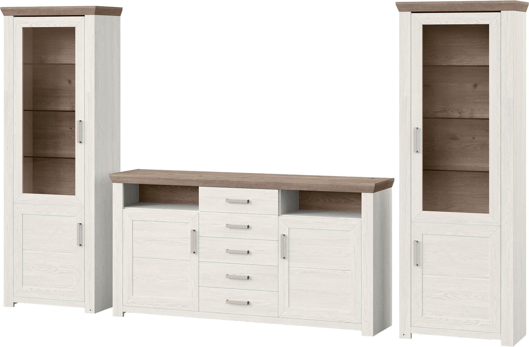 set one by Musterring Wandmeubel York Combinatie 05, in 3 kleurvarianten, totale breedte 354 cm (set, 3-delig)