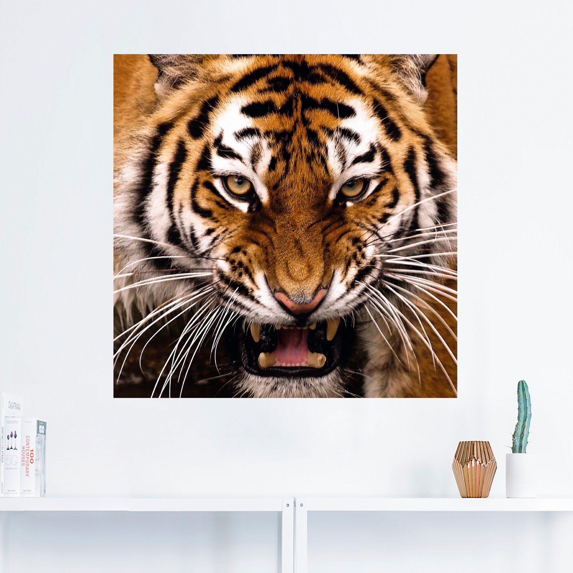 Artland Artprint Tijger kop als artprint op linnen, muursticker in verschillende maten