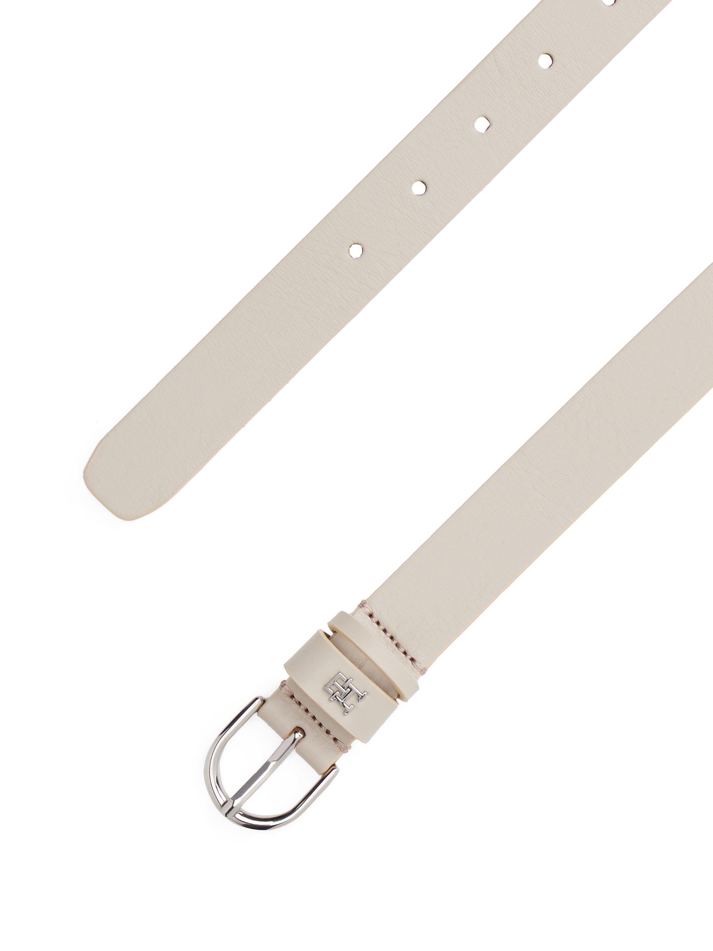 Tommy Hilfiger Leren riem ESSENTIAL EFFORTLESS 2.5 SILVER Eenvoudige doornsluiting, metalen embleem