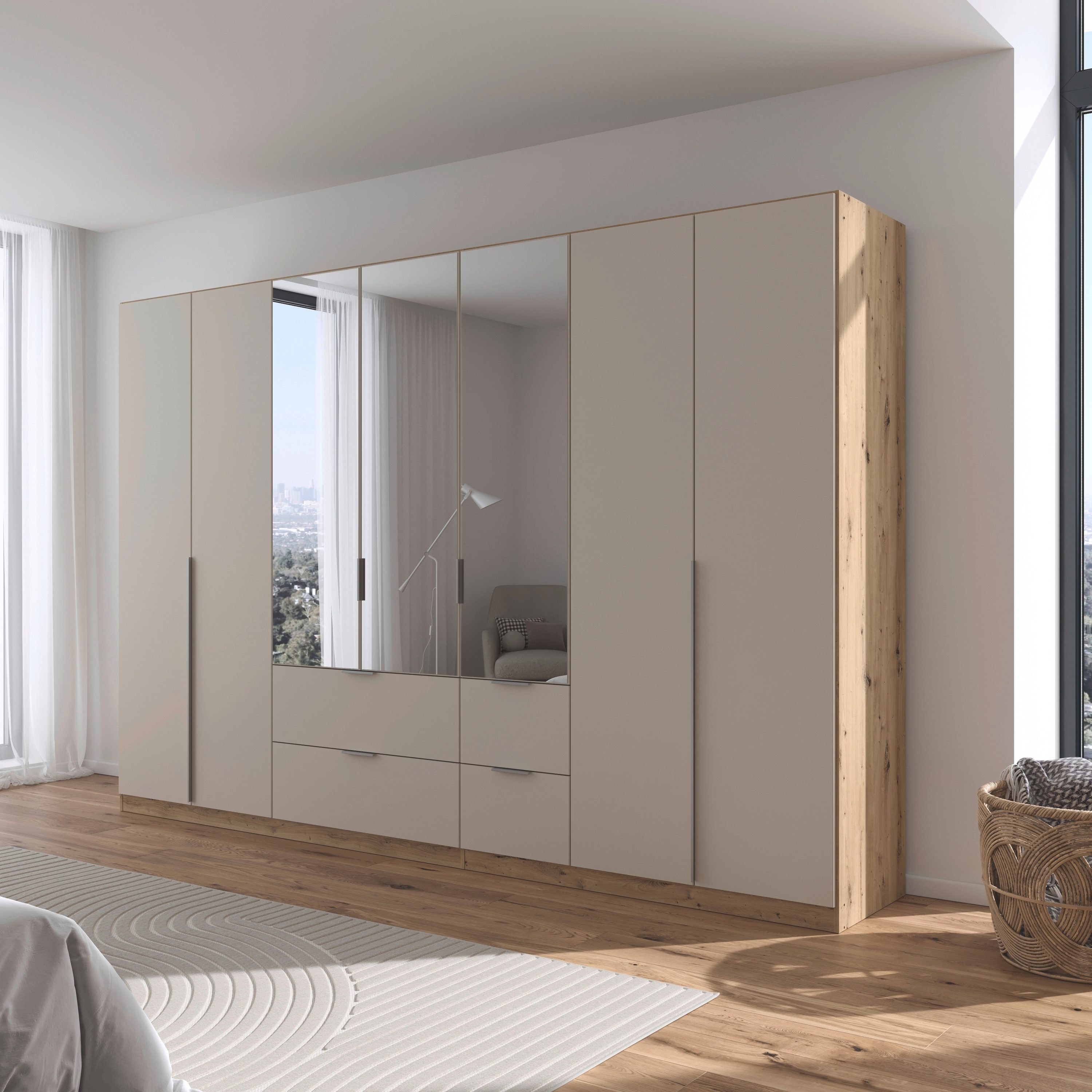 rauch Draaideurkast Kledingkast kast garderobe AGORDO met decor- of hoogglansfront