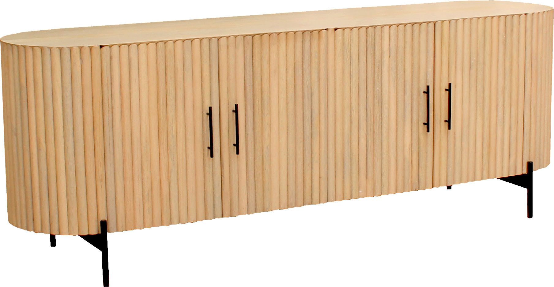 SIT Dressoir Commode, lamellenontwerp in retro stijl, breedte 190 cm (1 stuk) dressoirs beige