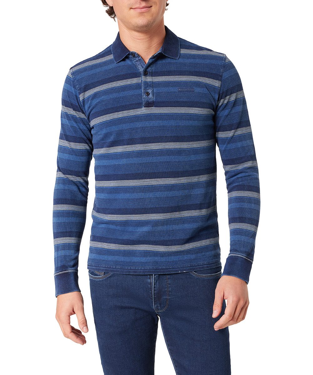 Pioneer Authentic Jeans Poloshirt met lange mouwen met gestreept patroon