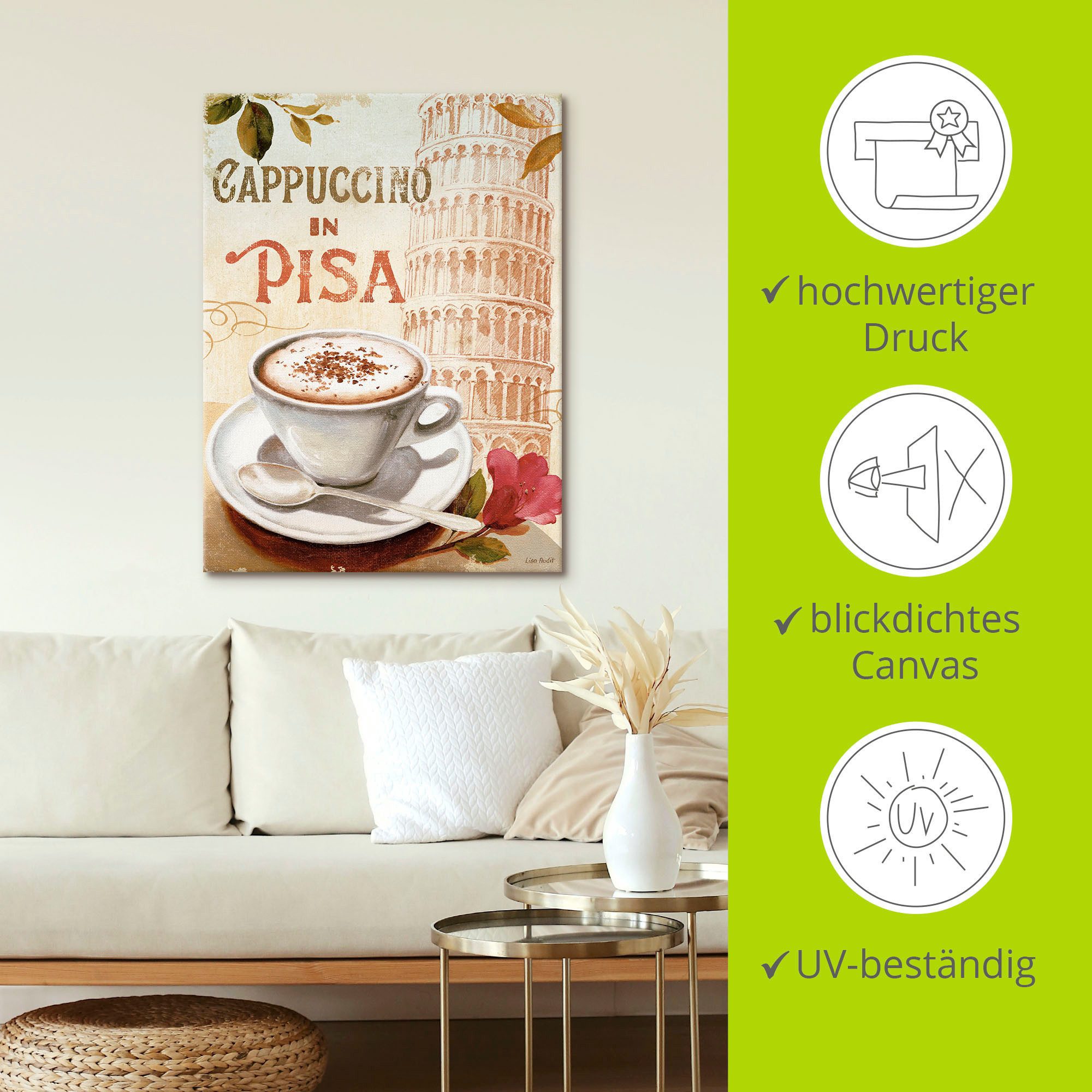 Artland Artprint Koffie in Europa IV als artprint op linnen, muursticker in verschillende maten