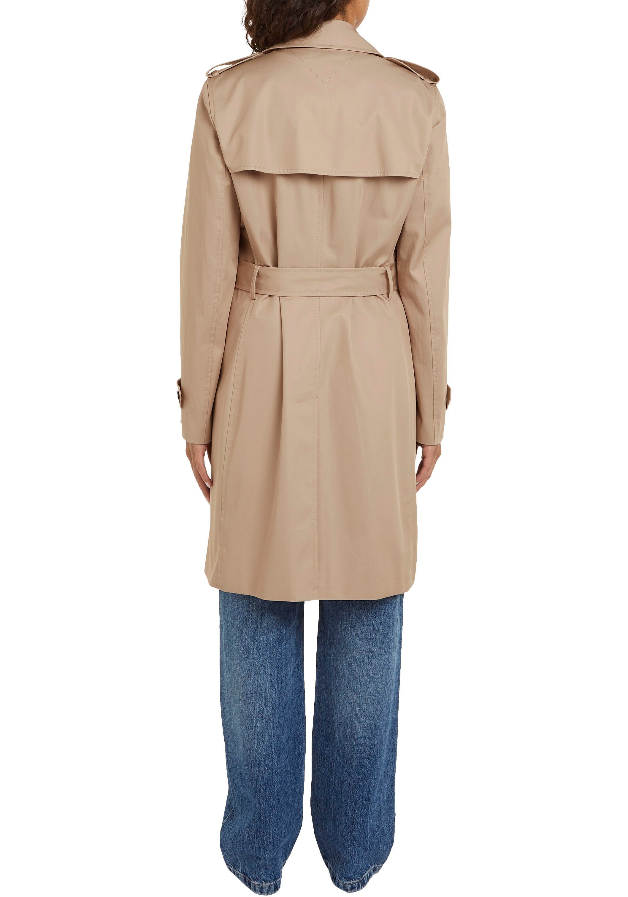 Tommy Hilfiger Trenchcoat COTTON DB SLIM FIT TRENCH met de kenmerkende trenchdetails