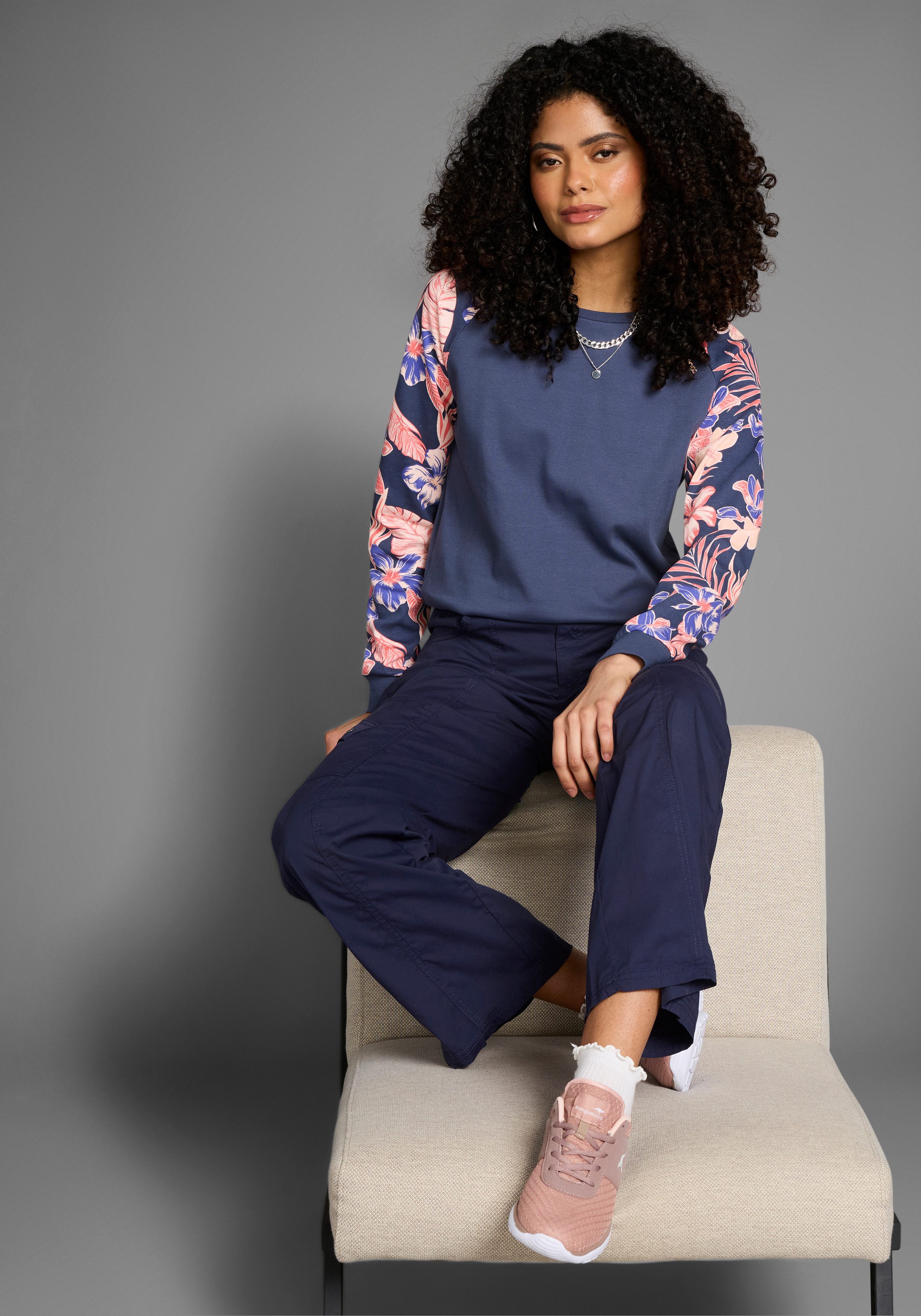 KangaROOS Sweatshirt Mouwen met bloemenprint