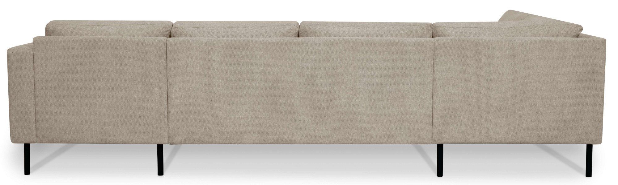 Places of Style Zithoek Cesola in zachte chenille-stof, breedte 327 cm, met zwarte metalen poten